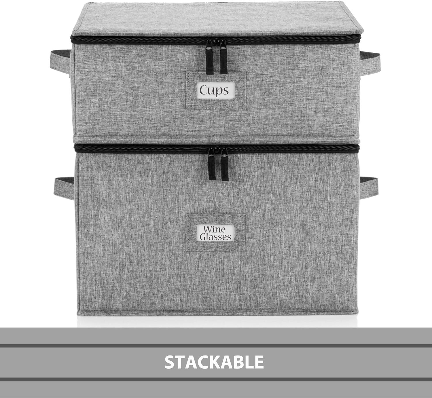 2 Stackable Glassware Storage Cases with Fully Padded Interior – Set of 12 pe…