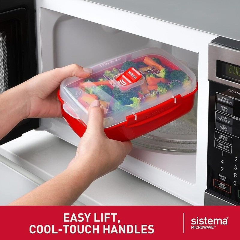 Microwave Container Set W/ Steam Vent Durable Meal Prep Food Storage 4pcs New