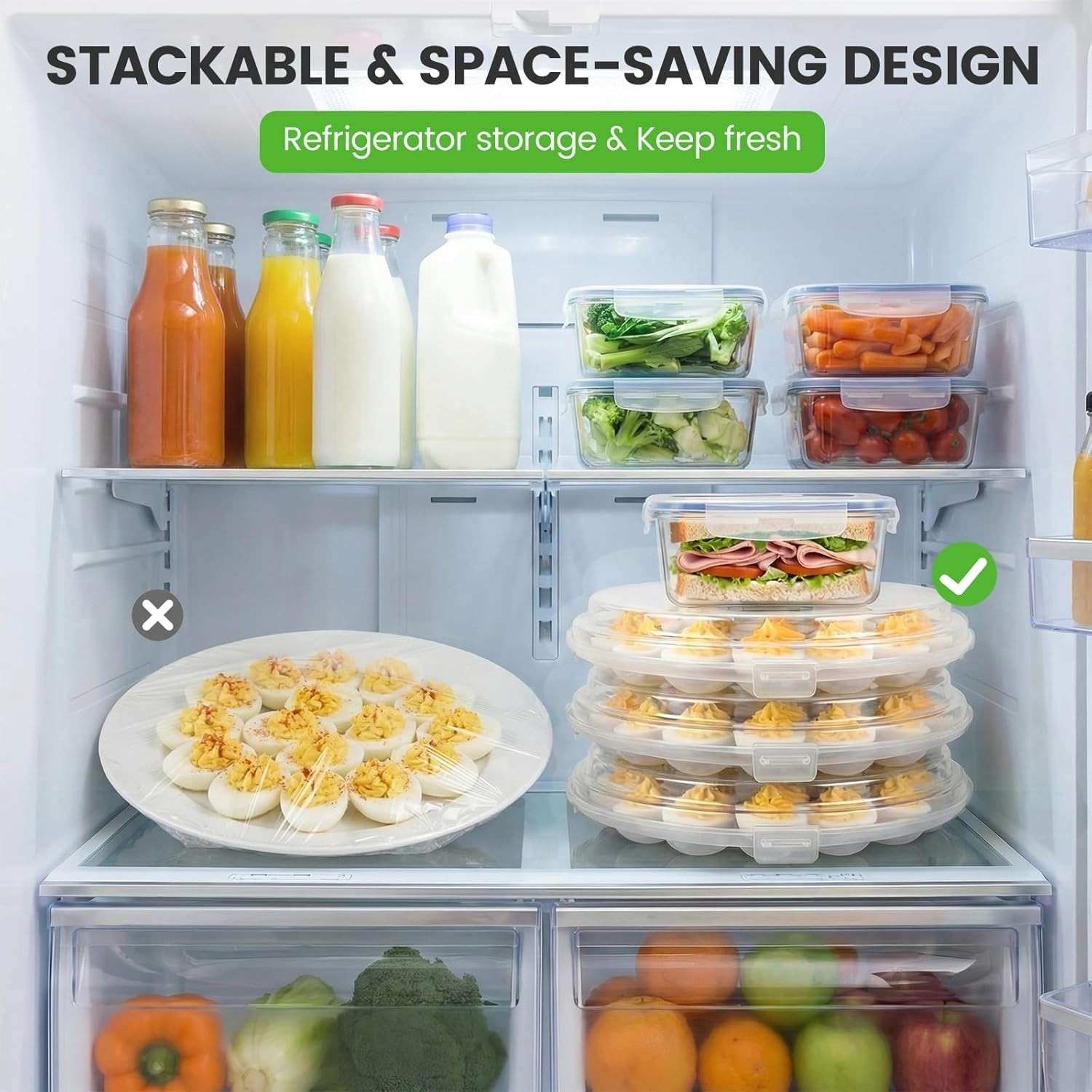 Crystal Clear Deviled Egg Carrier – 22 Slots, Portable & Elegant Presentation