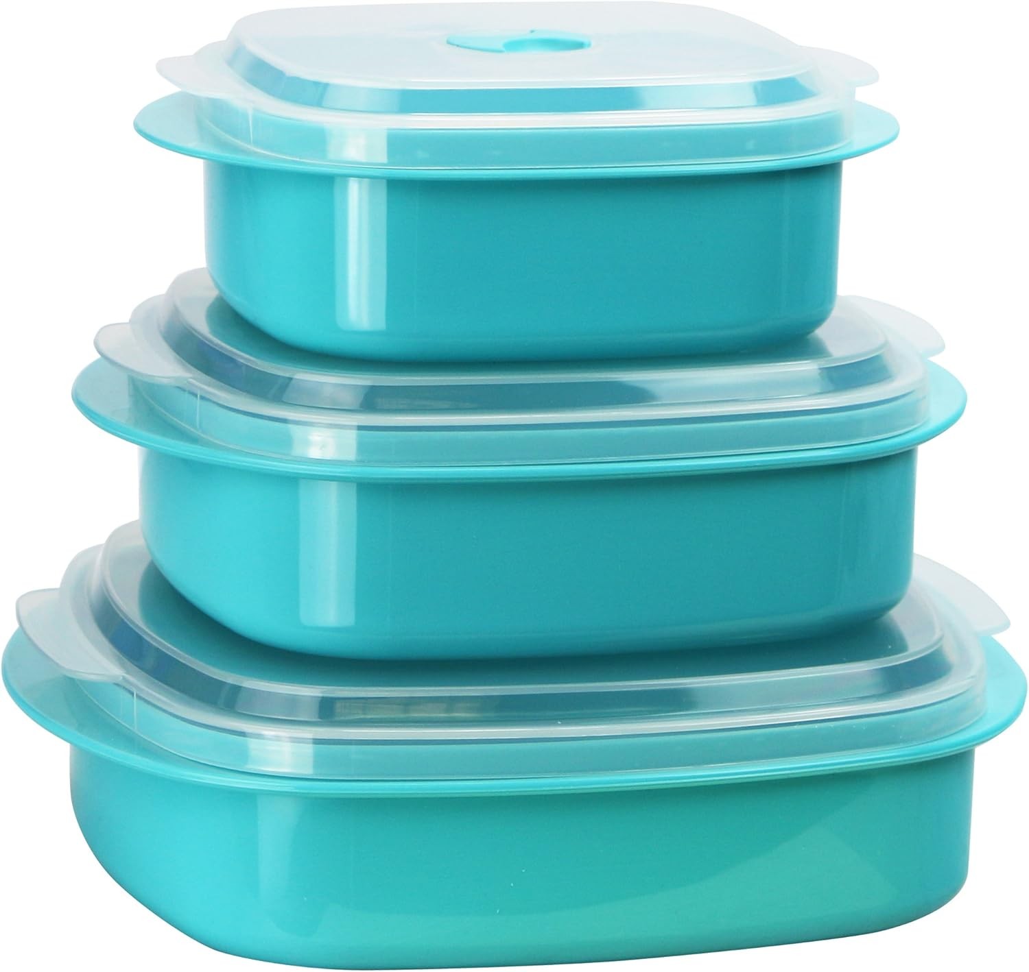 Calypso Basics Microwave Cookware Steamer & Storage Set Turquoise Multiple Sizes