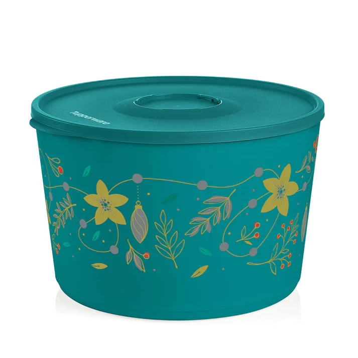 Tupperware Holiday Jolly Floral Large Serving Bowl 6.6 L NEW