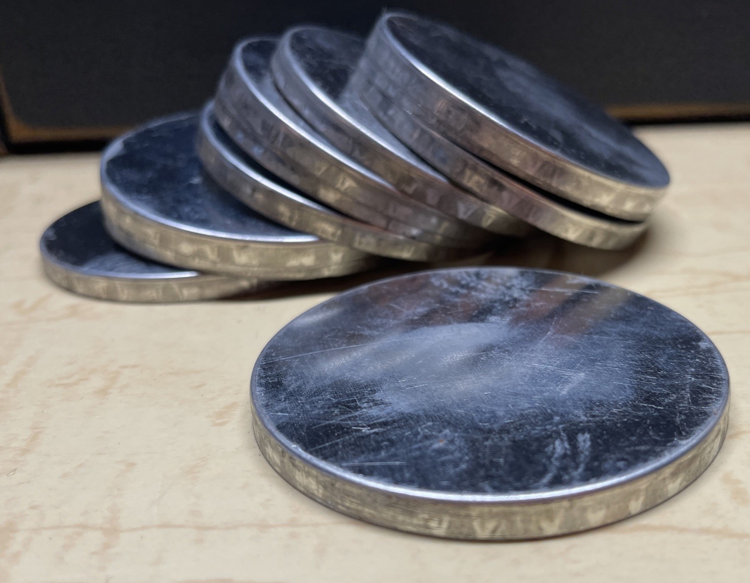 Set Of 12 Thin 2 7/8” Steel Jelly Lids Slip On 3/16” Deep Made In Mexico