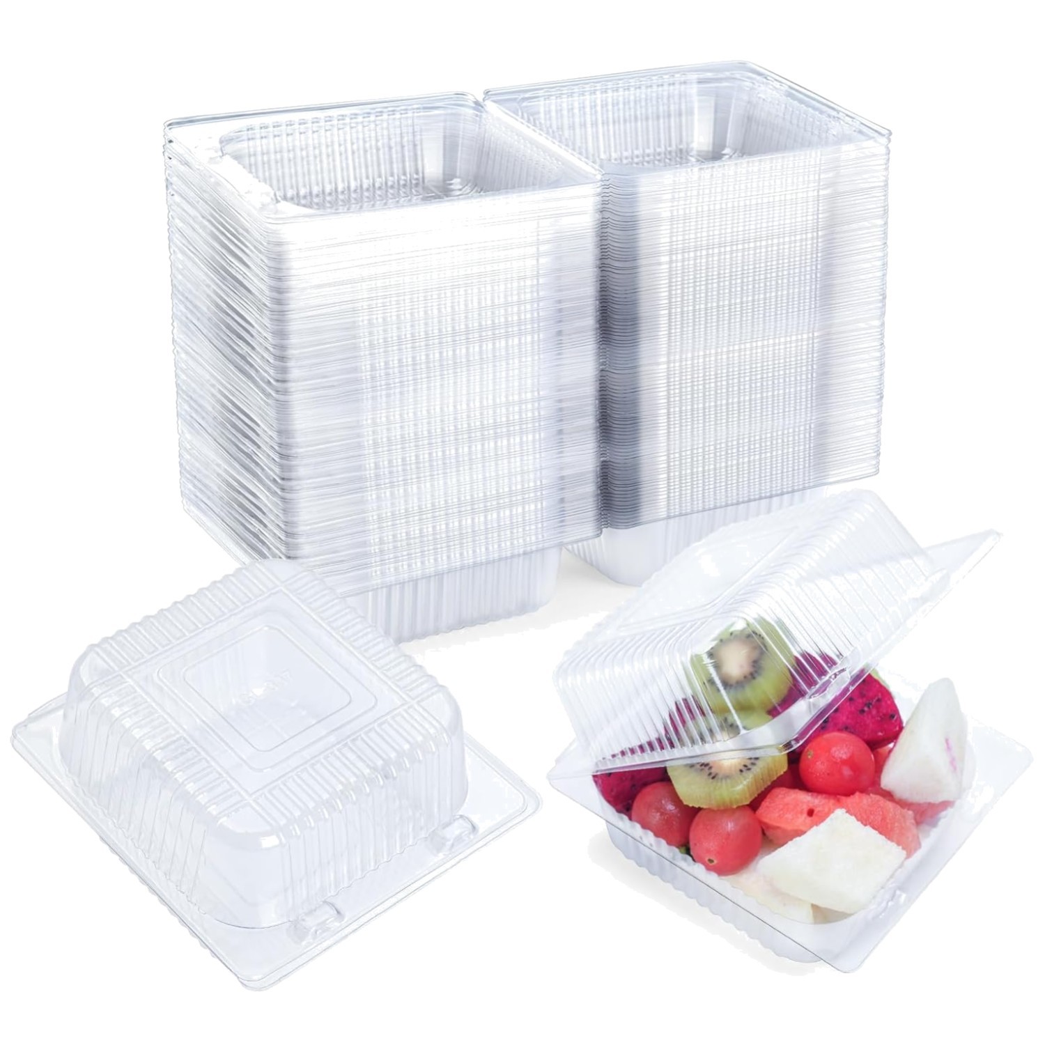 Clear Plastic Takeout Trays 100ct – Cake, Salad, Hamburger