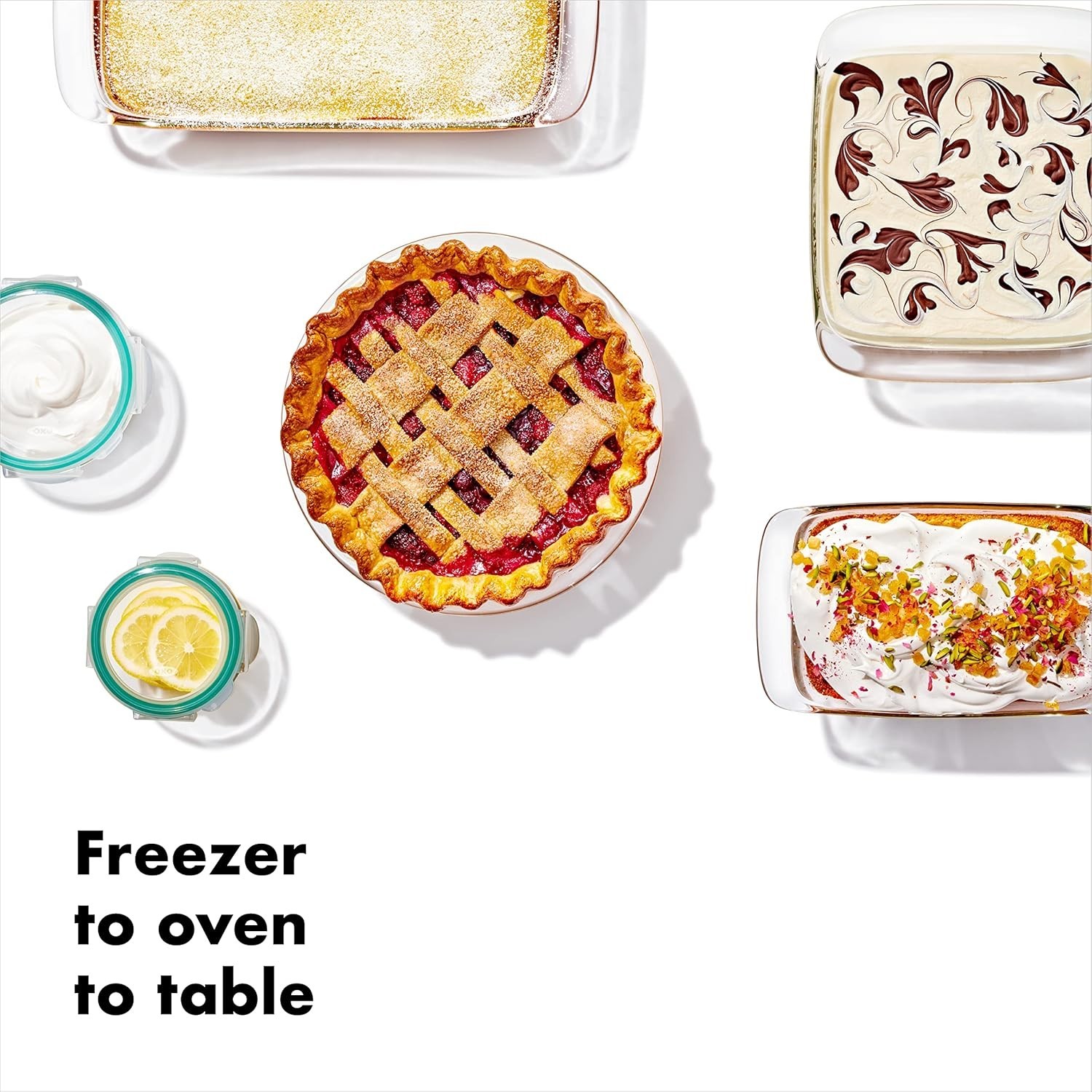 OXO Good Grips 14 Piece Freezer-to-Oven Safe Glass Bake, Serve and Store Set
