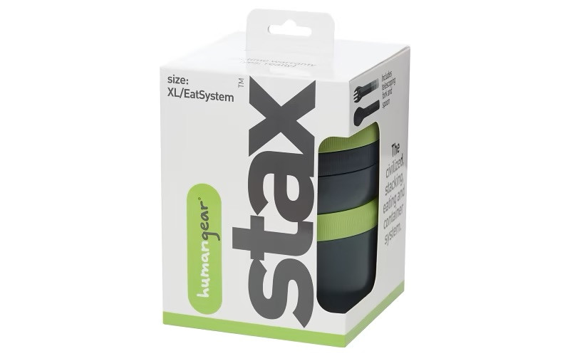 Microwave-Safe, Cylindrical Humangear Stax EatSystem Food Container (XL)
