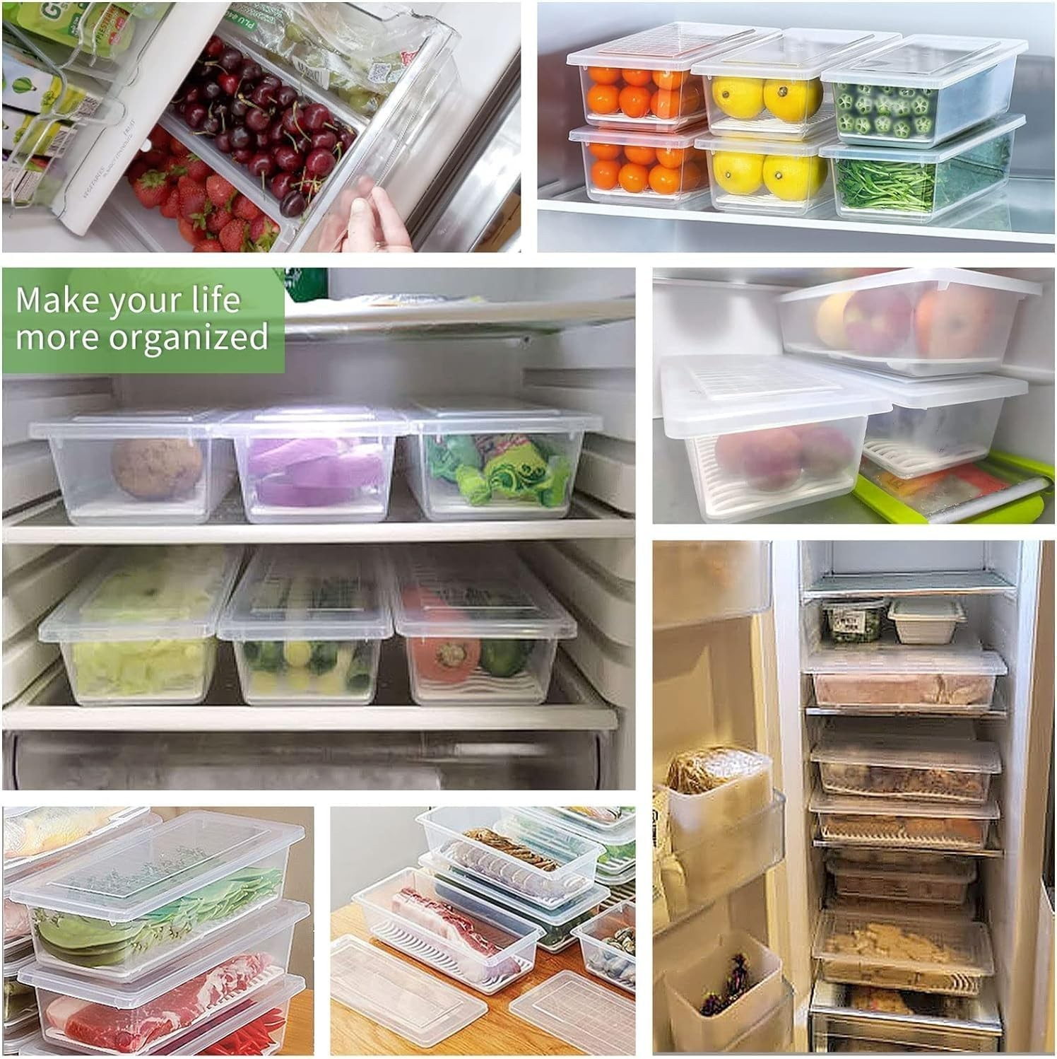 1.5L BPA-Free Fruit Storage Containers – 3 Pack with Drain Tray for Freshness