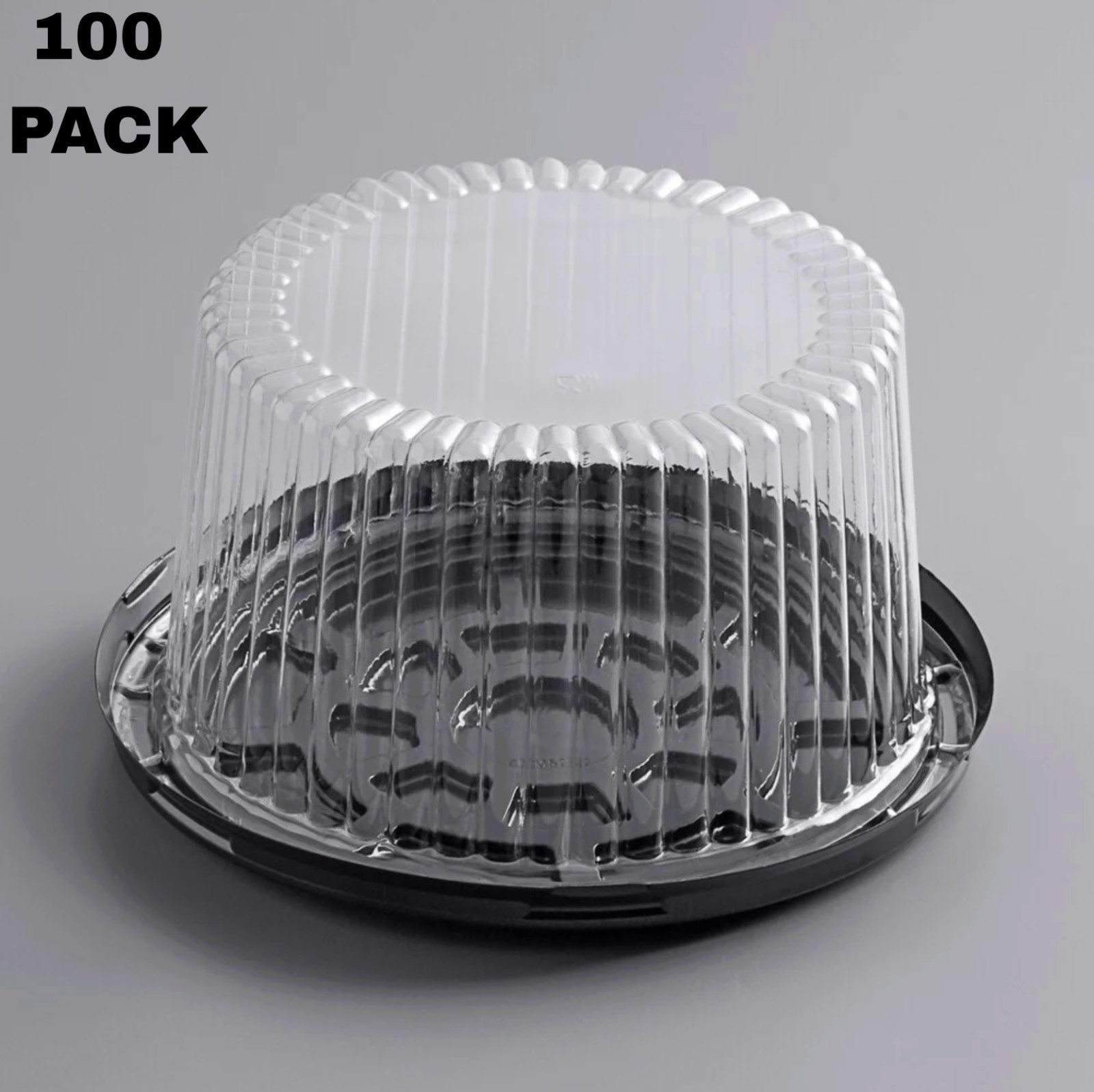 100-Pack 7″ 2-3 Layer Disposable Cake Display Container with Clear Dome Lid Bulk