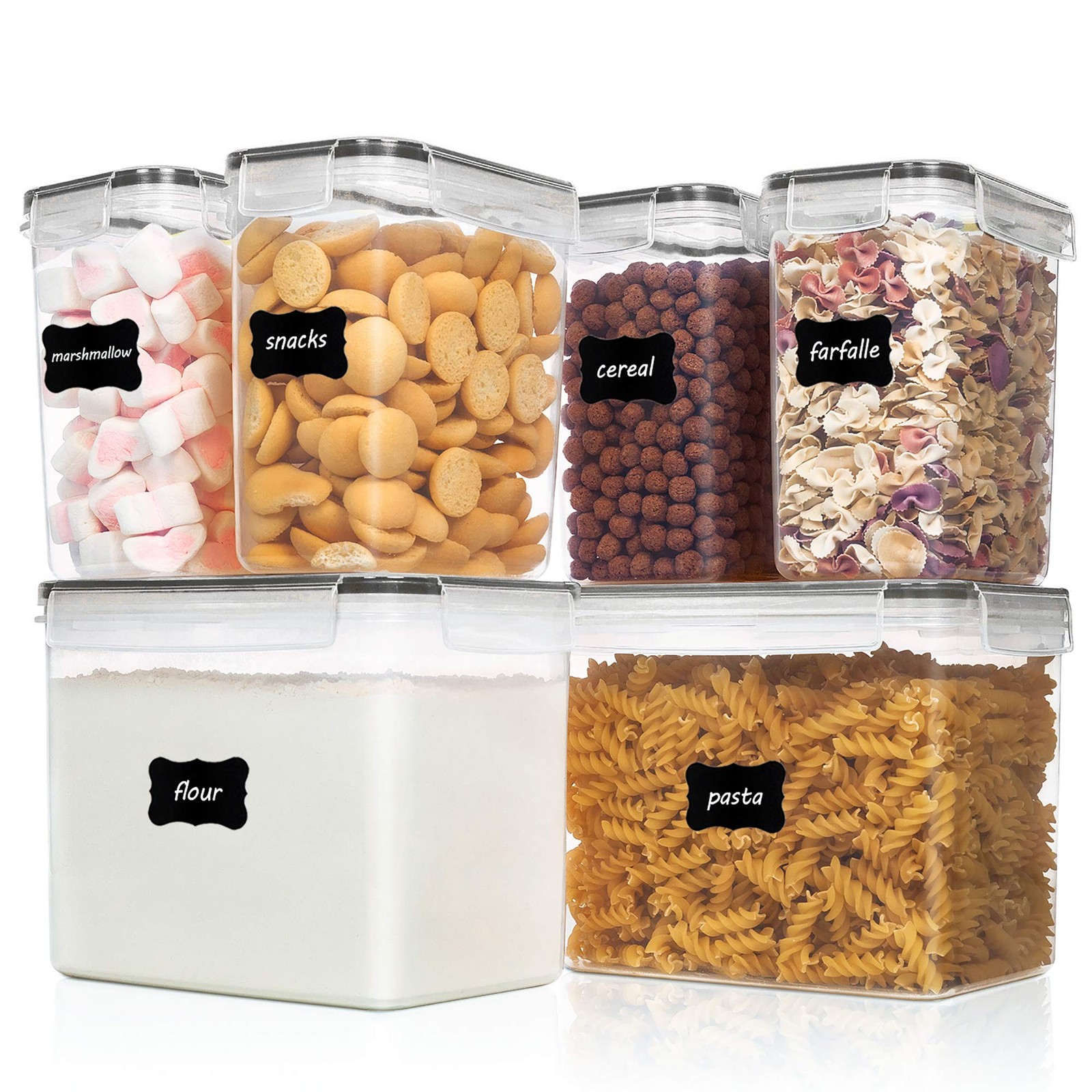 VTOPMART AIRTIGHT FOOD STORAGE CONTAINERS 6 PIECES – PLASTIC BPA FREE – BLACK