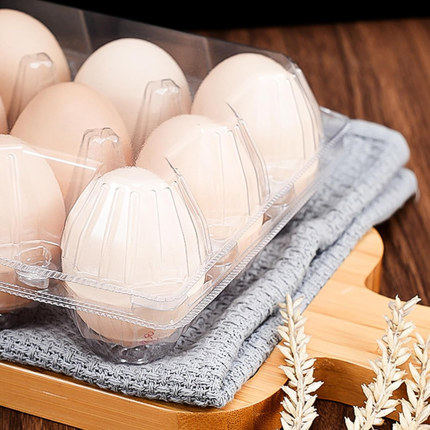120 Pcs 12 Count Plastic Egg Cartons Cheap Bulk, 3X4 Grids Clear Empty Egg Carto