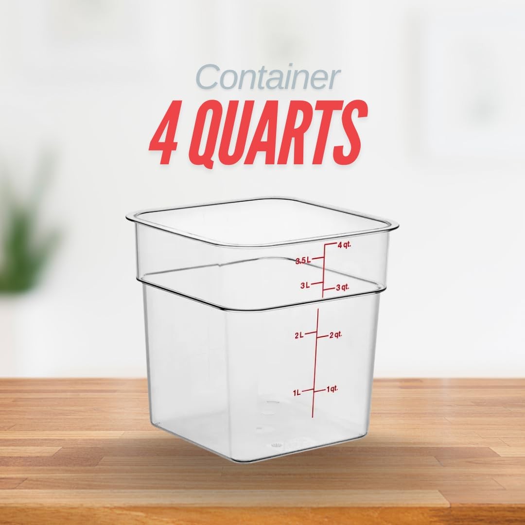 ATREVO Cambro Containers with Lids. Food Storage Clear Polycarbonate 2 qt, 4 …