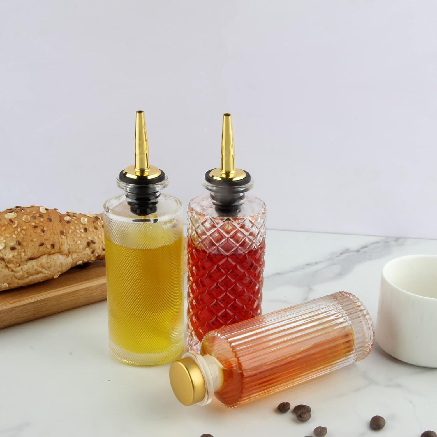 Syrup Dispenser Bottles Set 3 Packs 5 OZ Simple Small Syrup Bottles (3 Pack)