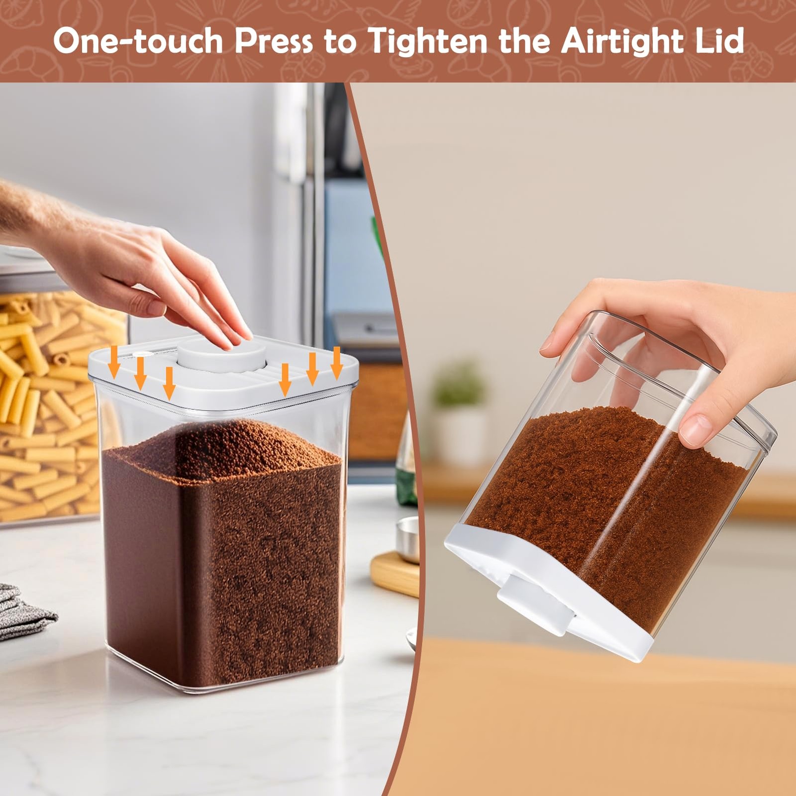 Mity rain Airtight Brown Sugar Container 4.6 x x 7.7 inches, Transparent