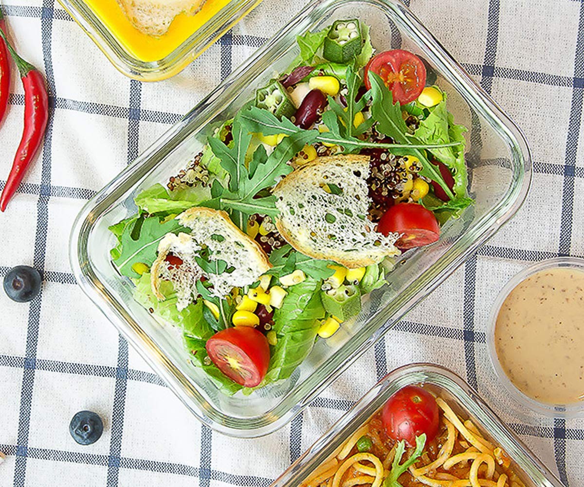 M MCIRCO 10Pack Glass Food Storage Container with Lids, Airtight Lunch Bento …