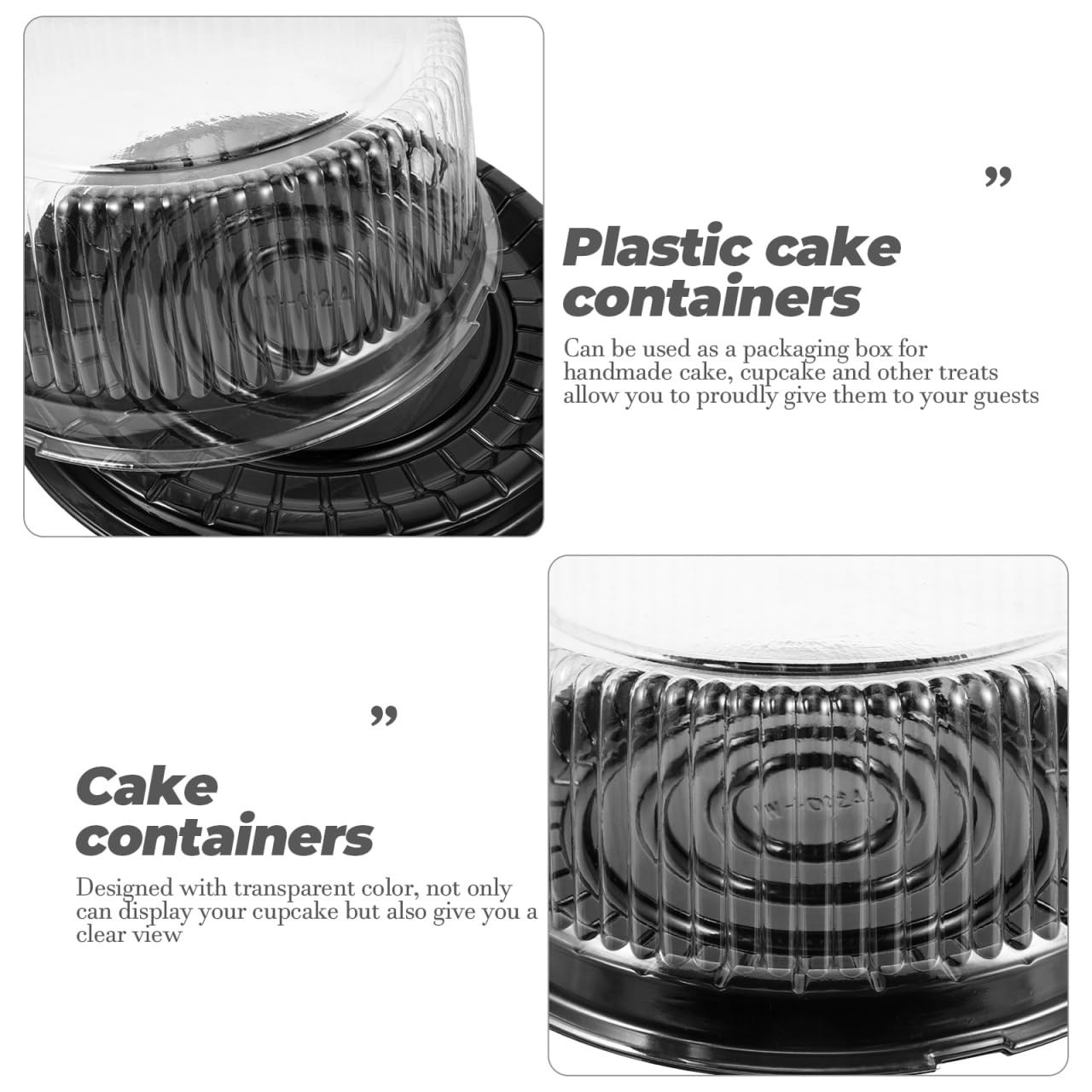 Clear Cake Packaging Boxes 9.64X9.64X3.54In Pet Plastic Cake Containers with …