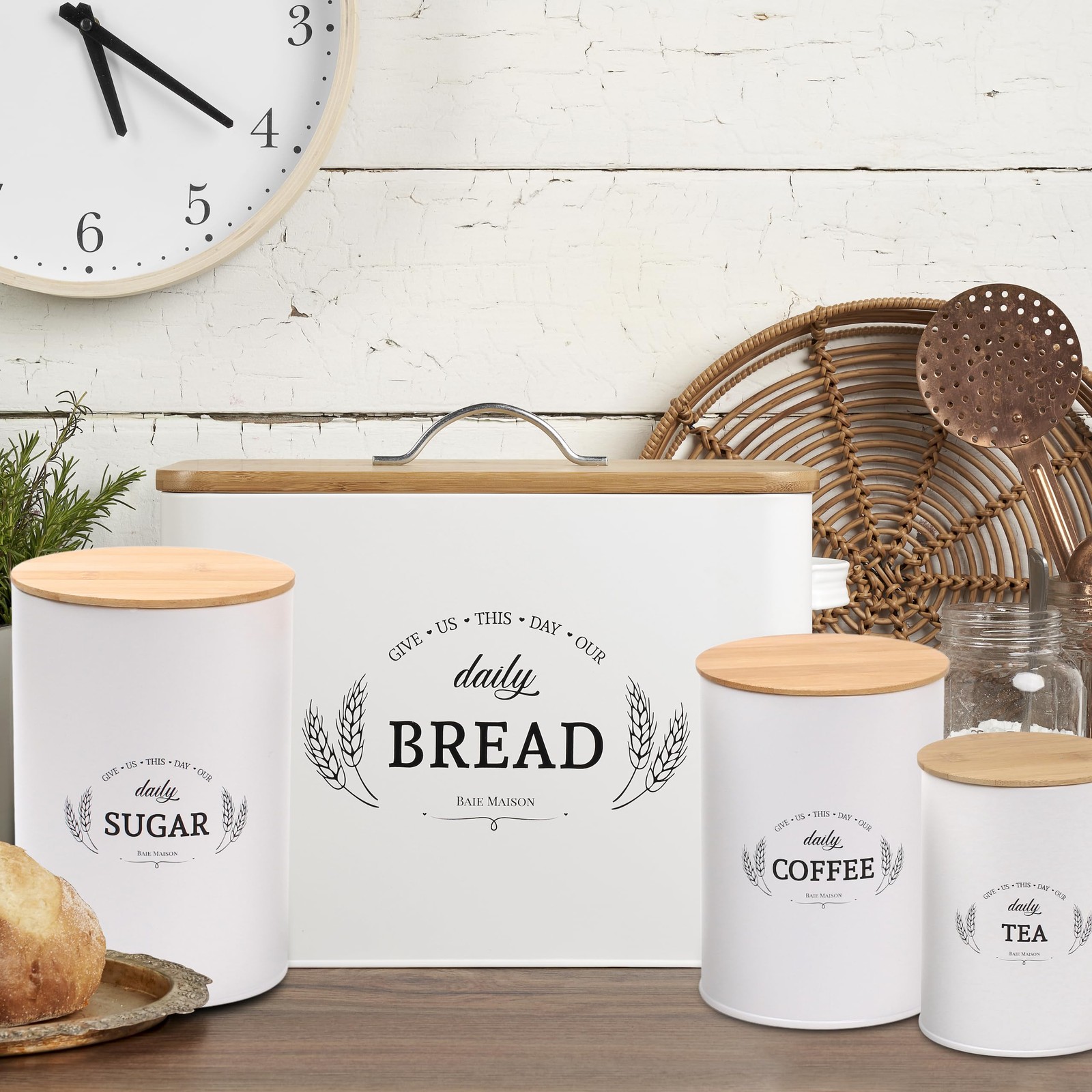 Extra Large White Farmhouse Bread Box for Kitchen Countertop – Bread Storage …