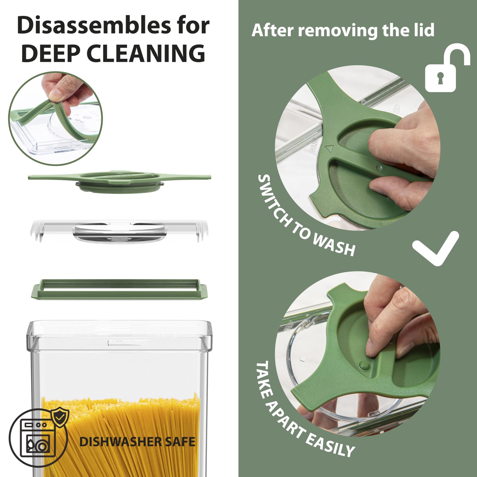 Leakproof Food Storage Container Set with Twist-Lock Lids, 3-Pack BPA-Free St…