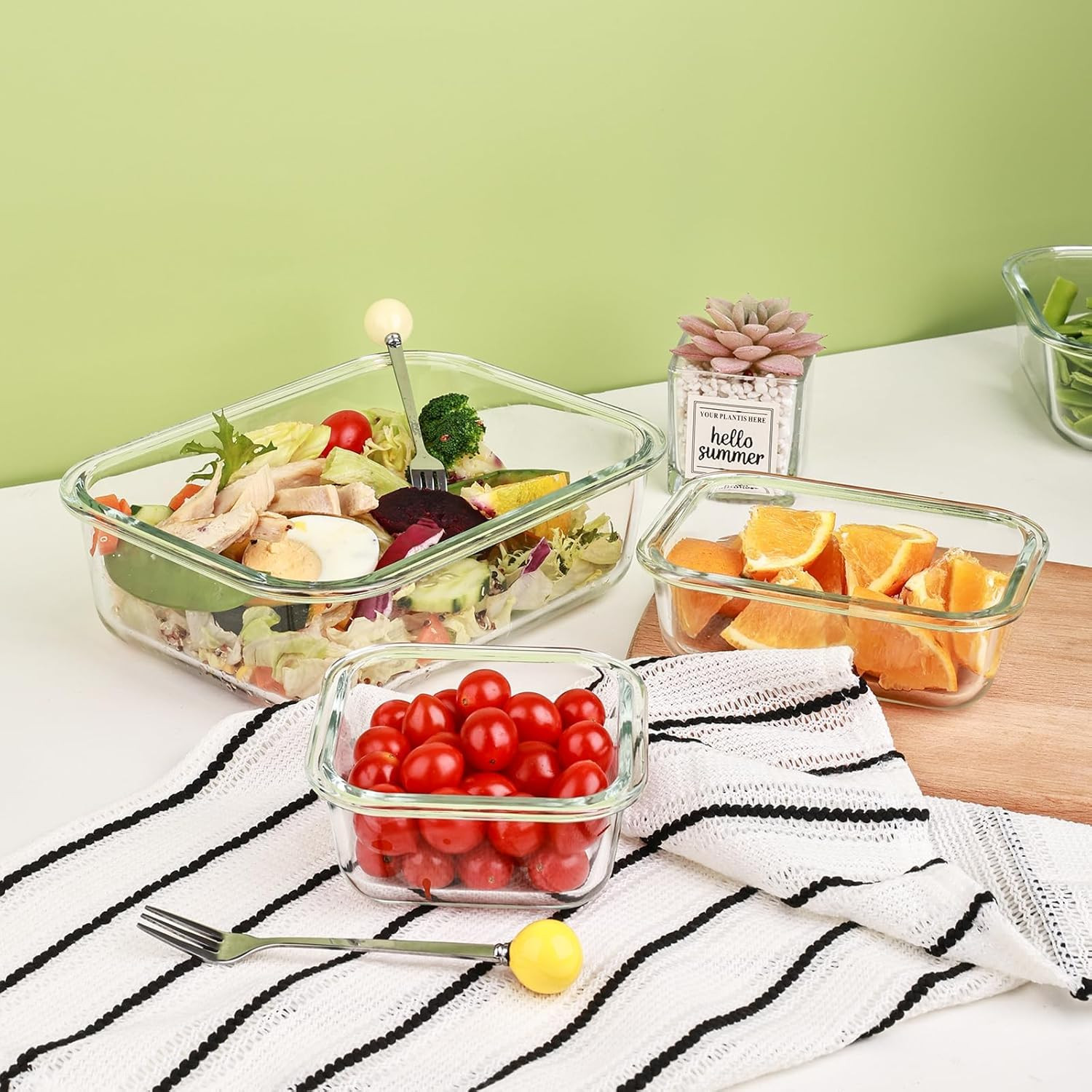 8 Recipientes De Vidrio Con Tapa Para Comida Cocina Envases Topper Contenedores