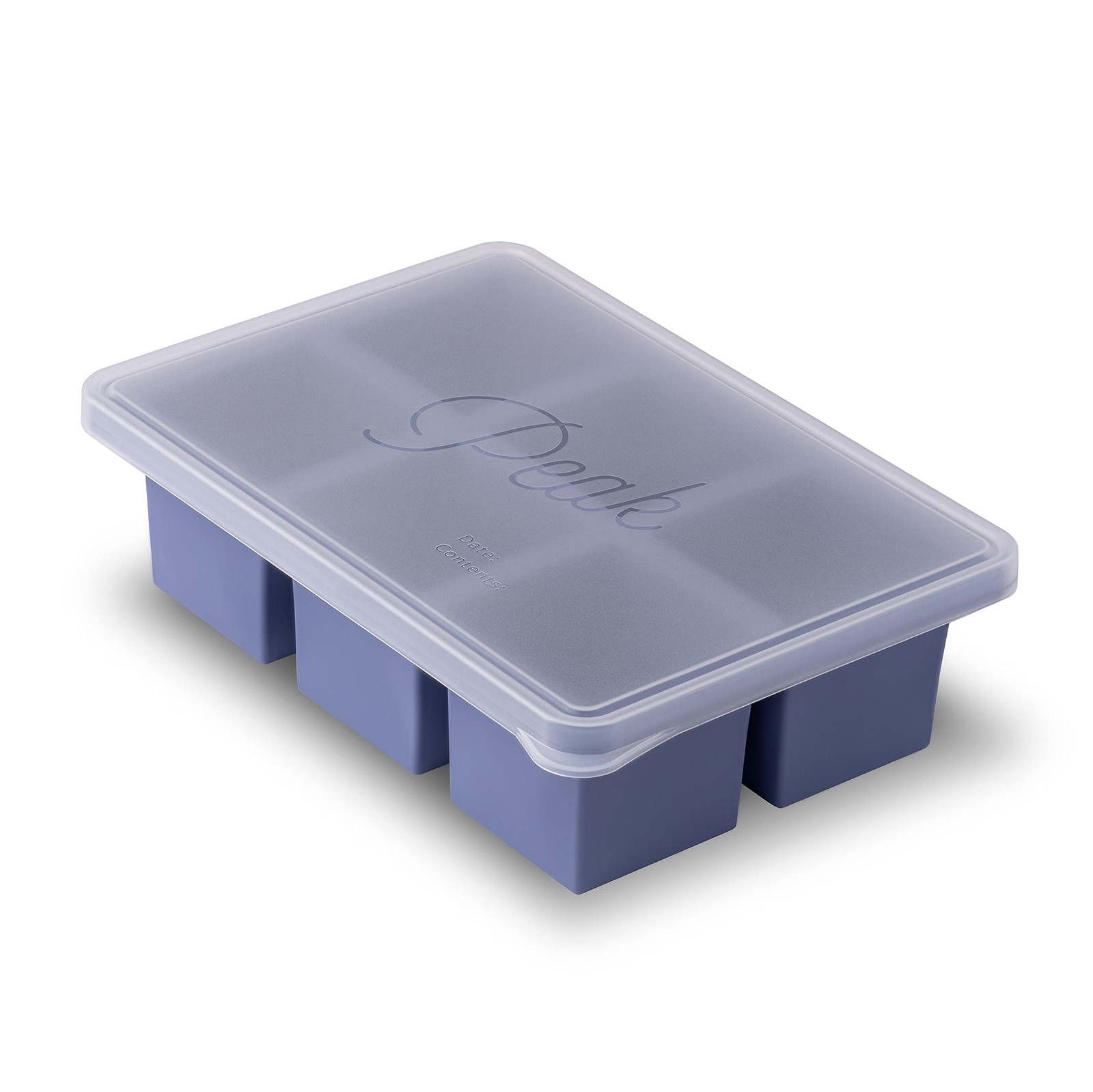 Cup Cubes Silicone Freezer Tray With Lid Blue Makes 6 1cup Portions Freeze Sto