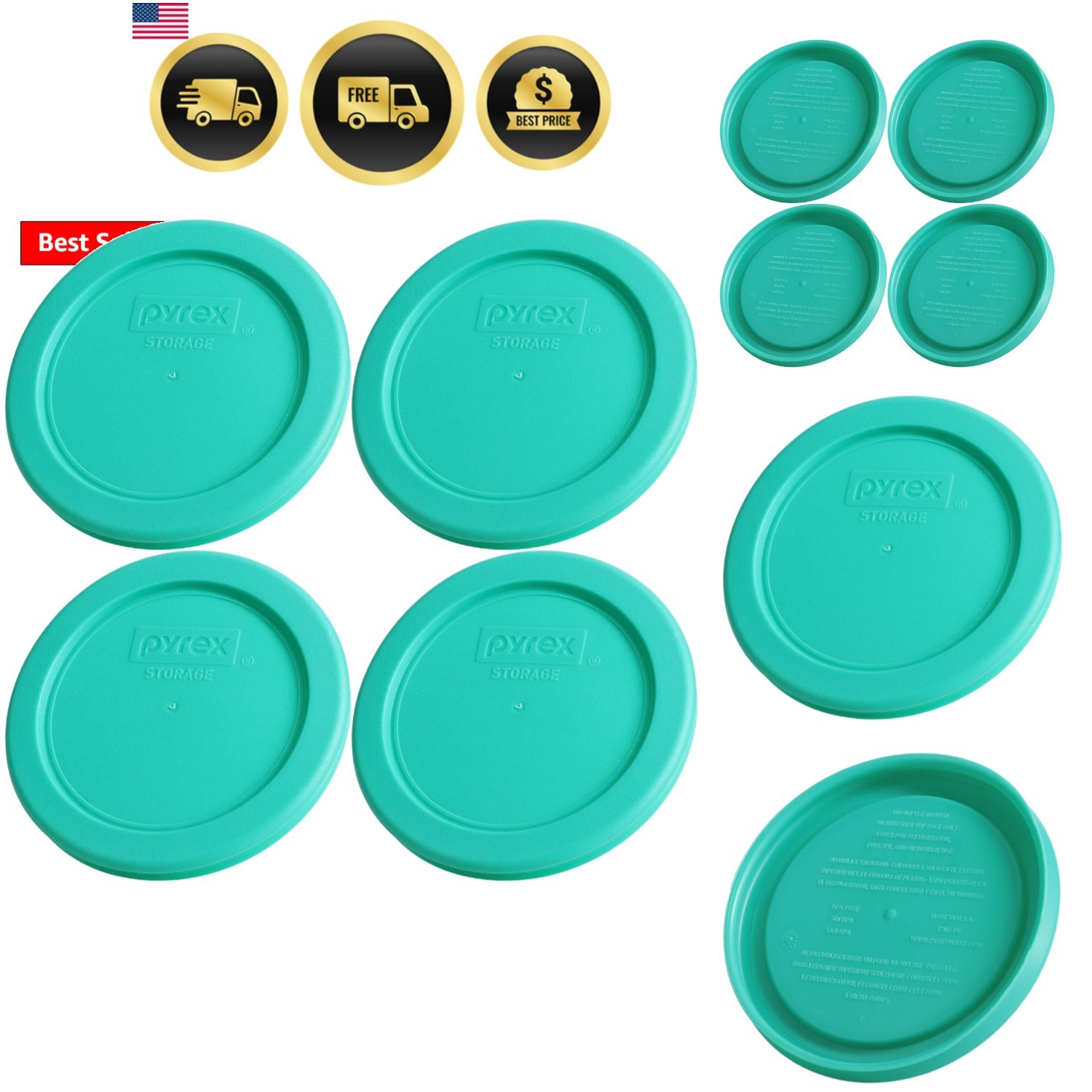 7202-PC 1-Cup Green Food Storage Replacement Lid 4-Pack –