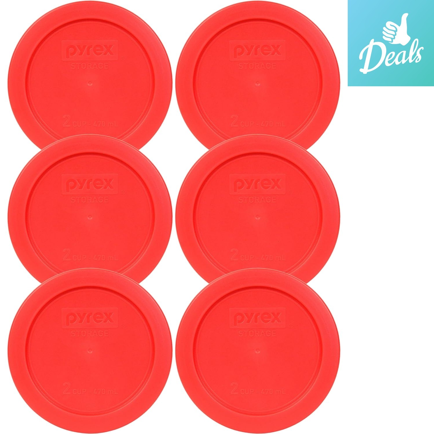 6-Pack 2-Cup Red Food Storage Replacement Lids – Dishwasher & Freezer Safe