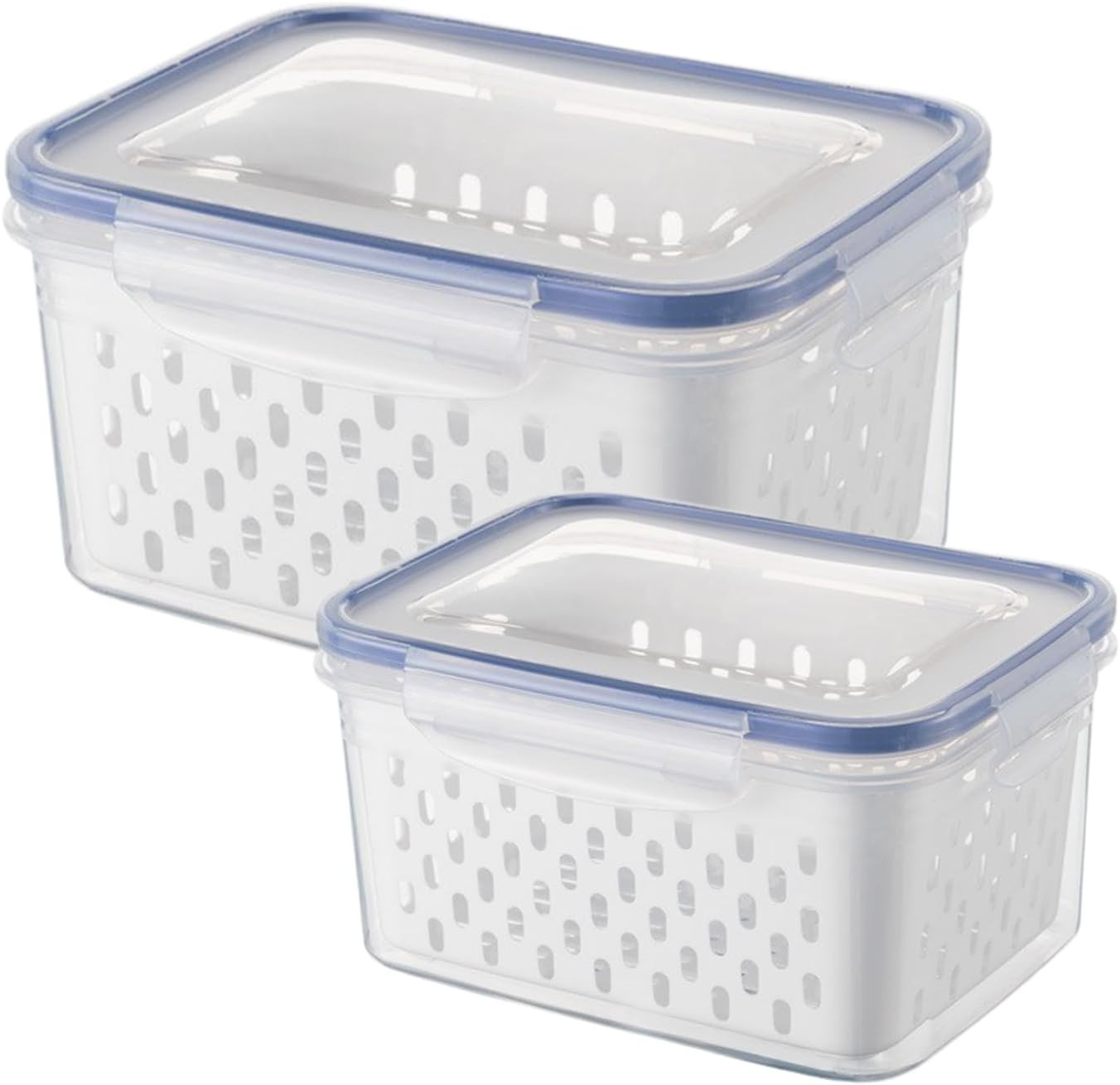 2pcs Fruit Storage Containers for Fridge, Airtight Food Saver Containers with…