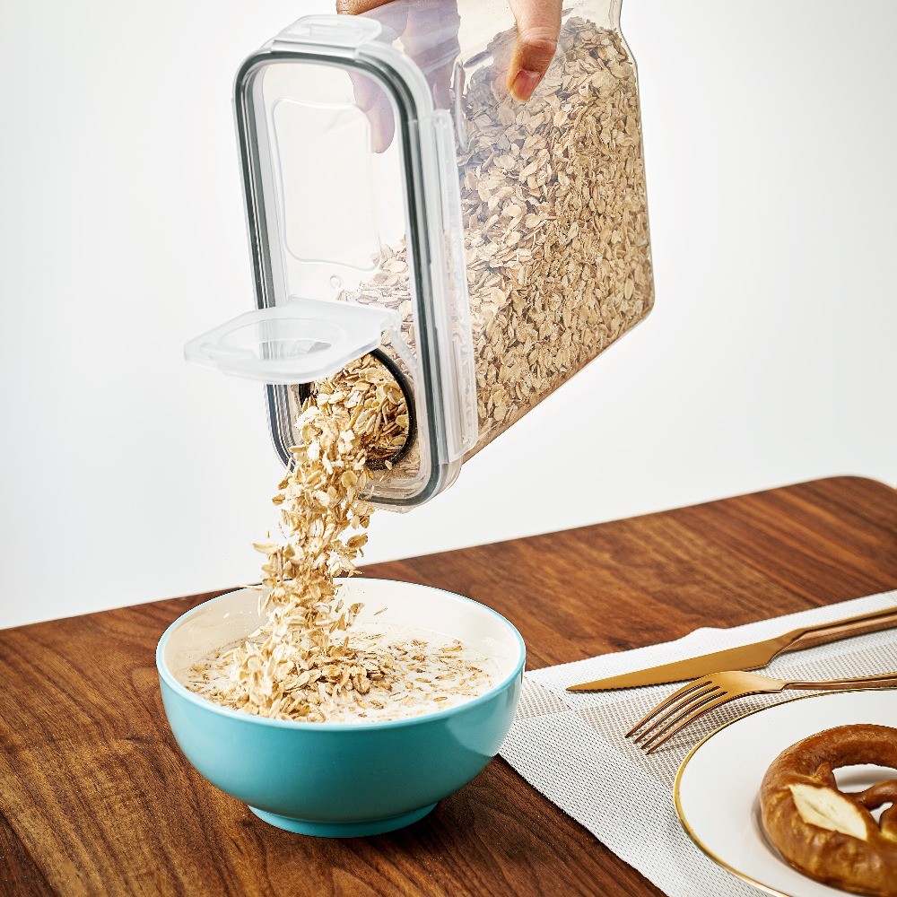 2 Pack Airtight Food Storage Dispenser Set for Beans, Pasta(2L/8.4 Cups)