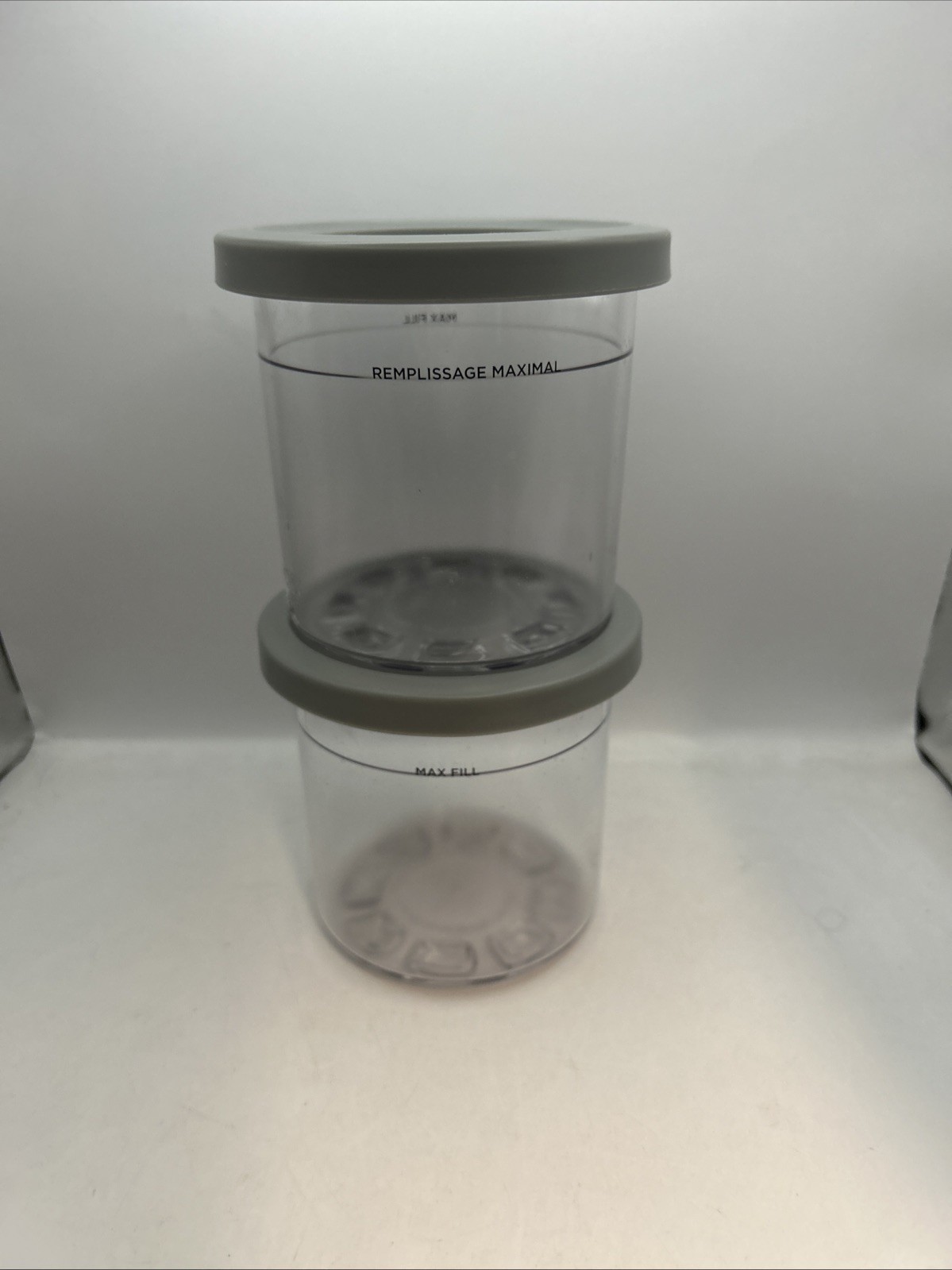 Lot Of 2 Ninja Creami 16 oz Pints Ice Cream containers with lids