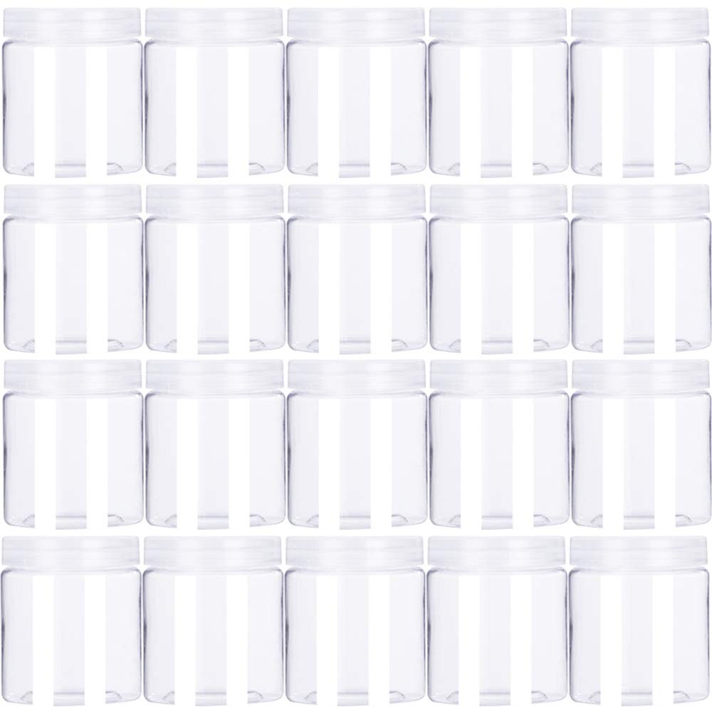 20 Pack 4oz/120ml Round Plastic Jars with Lids Empty Clear Slime Containers,W…