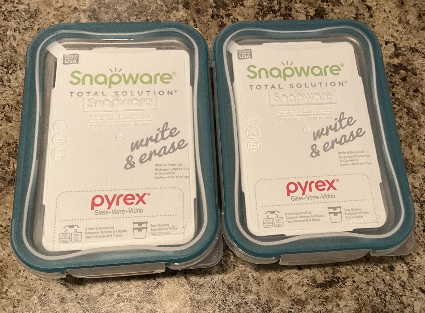 2 Snapware Pyrex Glass 2 Cup Food Storage Containers Air Tight Leak Proof