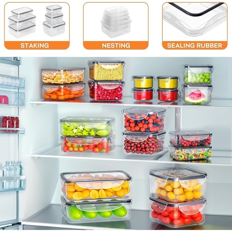 Airtight Food Storage Containers Set 27pcs Leakproof BPA Free Stackable New
