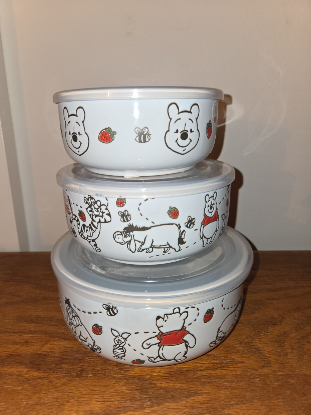 NEW RARE Disney Winnie The Pooh SET OF 3 Ceramic Container Set with Vented Lids