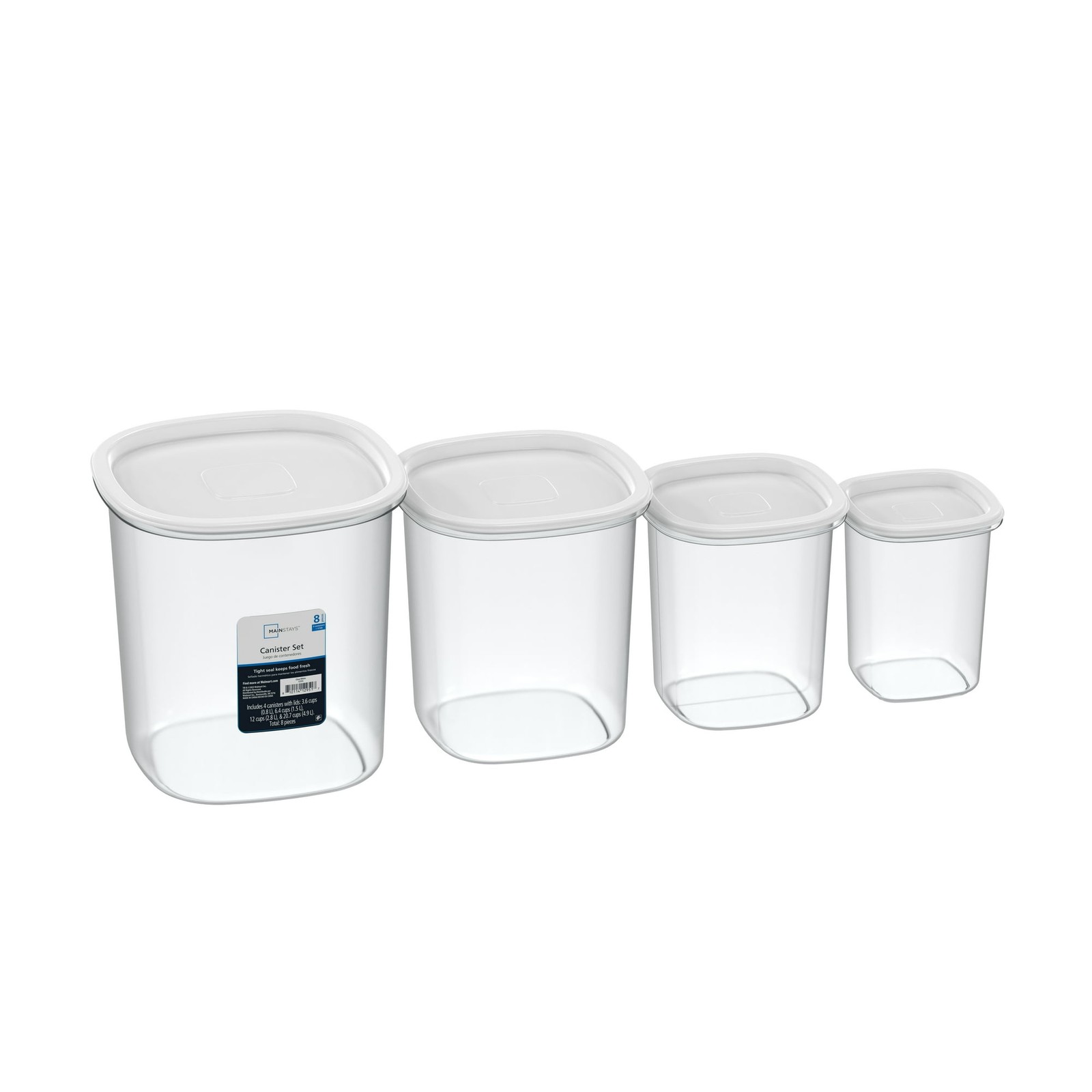 8-Piece Plastic Pantry Food Storage Container Set, Kitchen Pantry Organizer