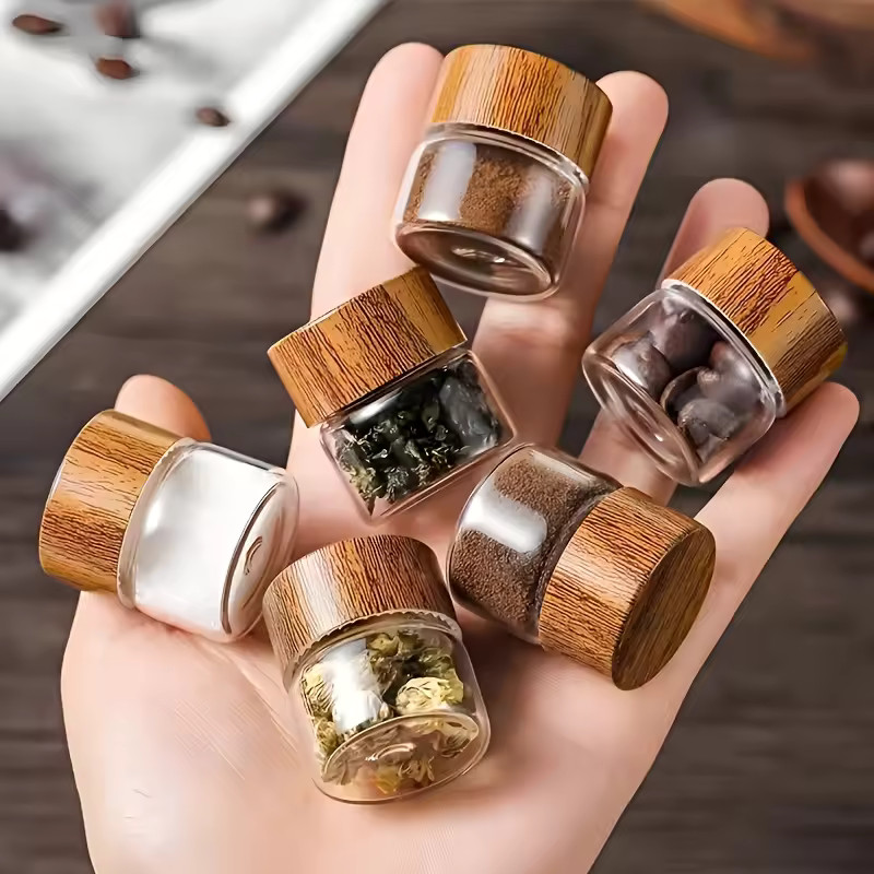 6-Pack Mini Glass Dispenser Bottles