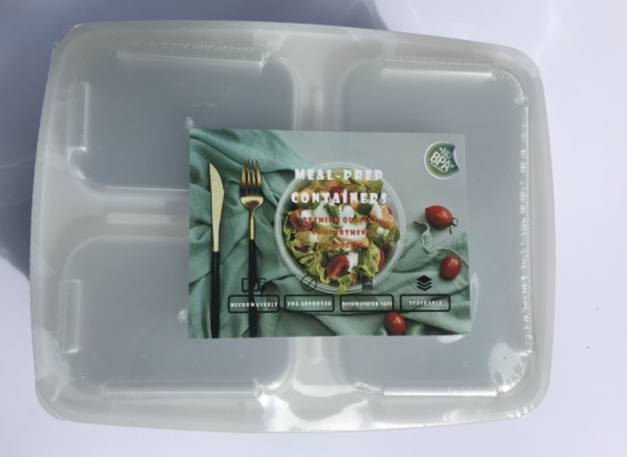 3 Compartment Food Container Ready Meal Prep Storage With Lids 10 Pack