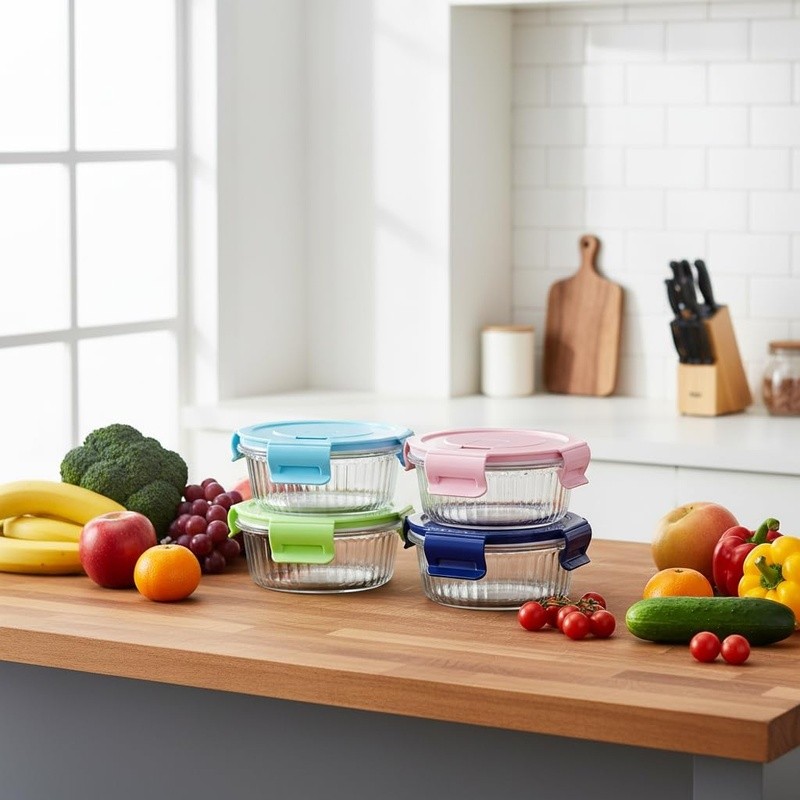 Borosilicate Glass Food Storage Containers Airtight Leakproof Microwave Safe Set