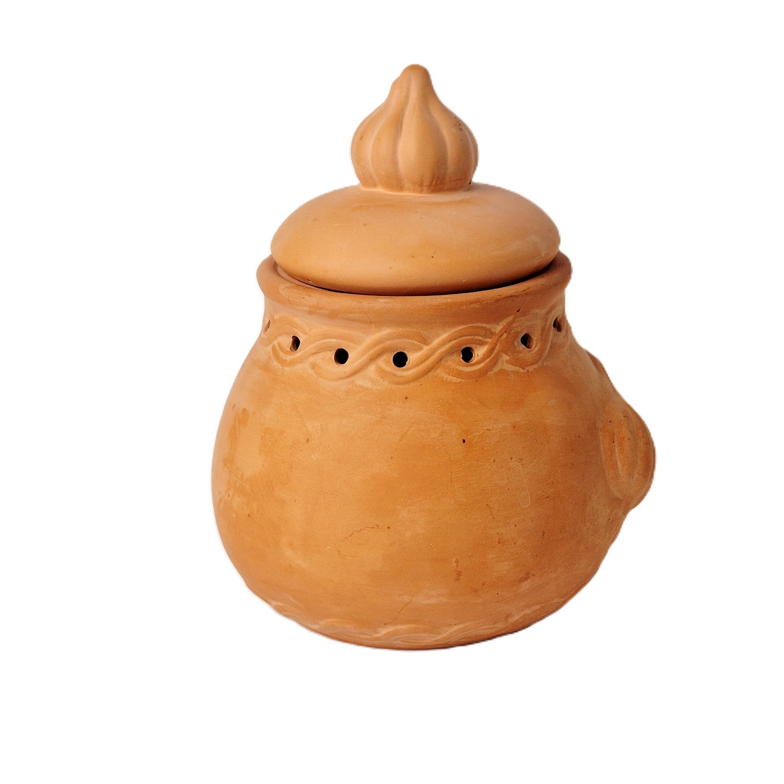 Terracotta Garlic Keeper Pot with Vented Lid – Made in Taiwan