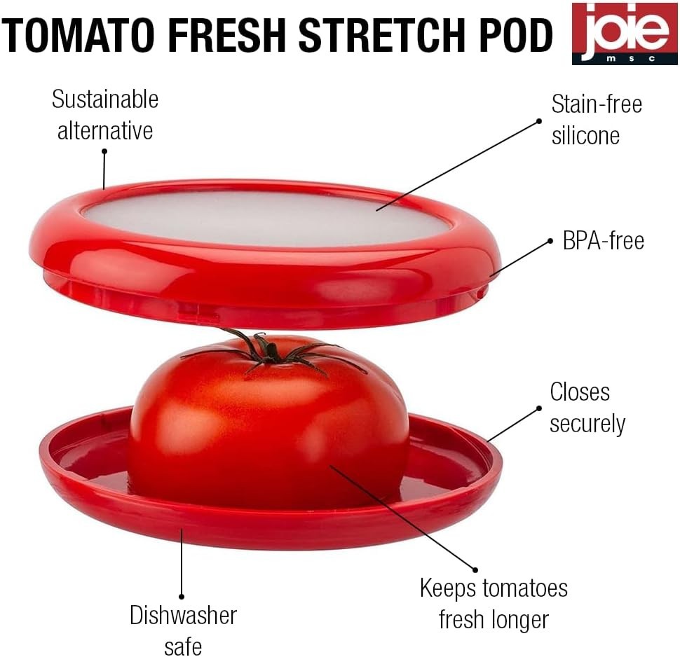 Fresh Stretch Pod Tomato Storage Container, Silicone Fridge Organizer, BPA-Free
