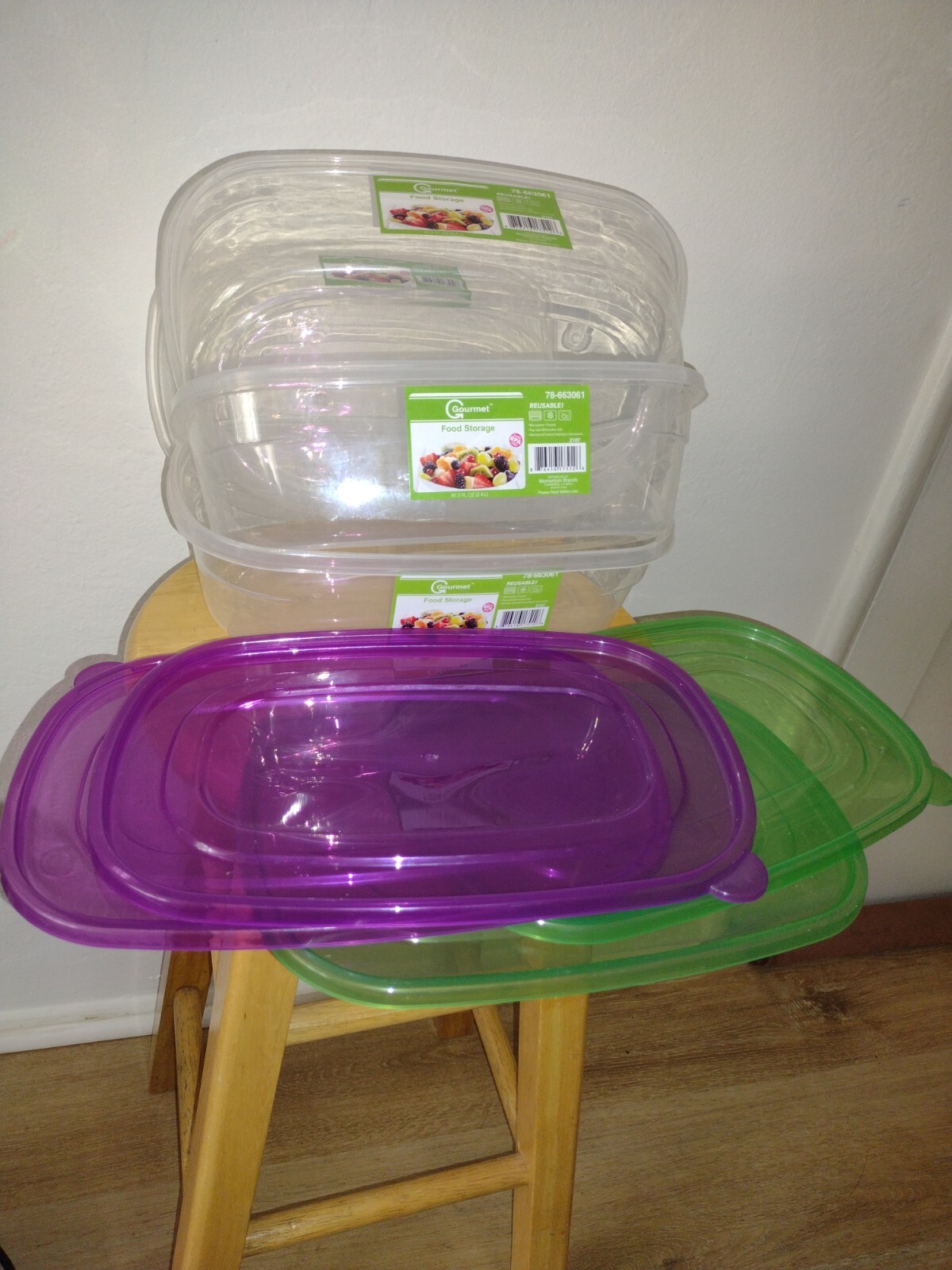 Food Storage Containers Reusable Lids Assorted Storage Clear Lot Of 4 USA New