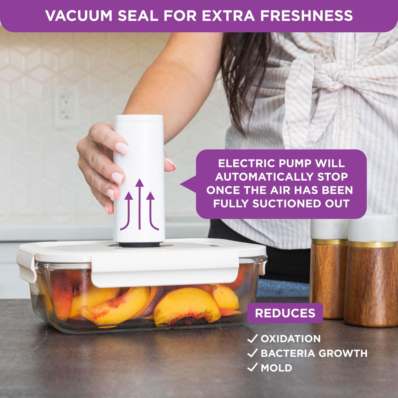 HOLDN’ STORAGE Vacuum Food Storage Containers, Set of 8 Glass Containers & El…