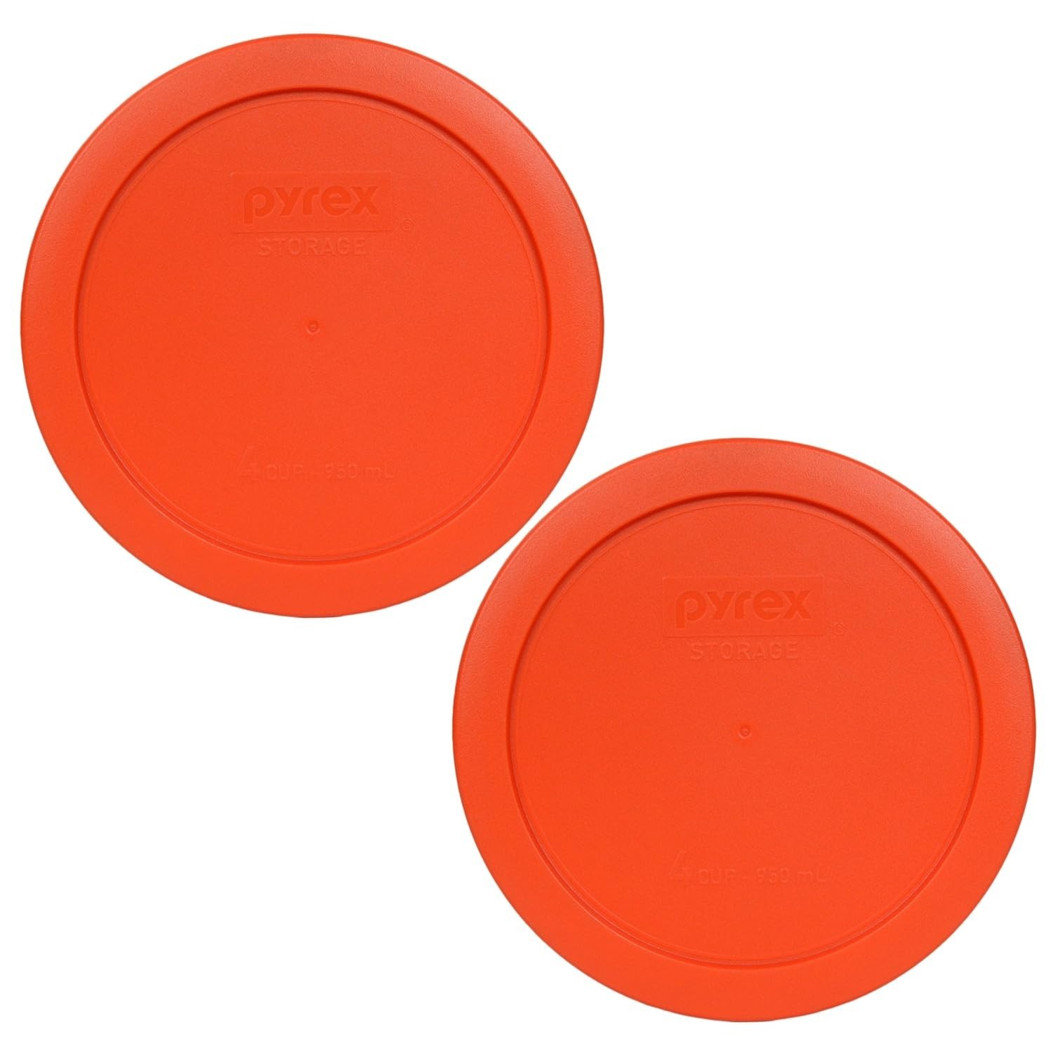Pumpkin Orange 4-Cup Storage Lids for Glass Bowls – Durable & Dishwasher Safe