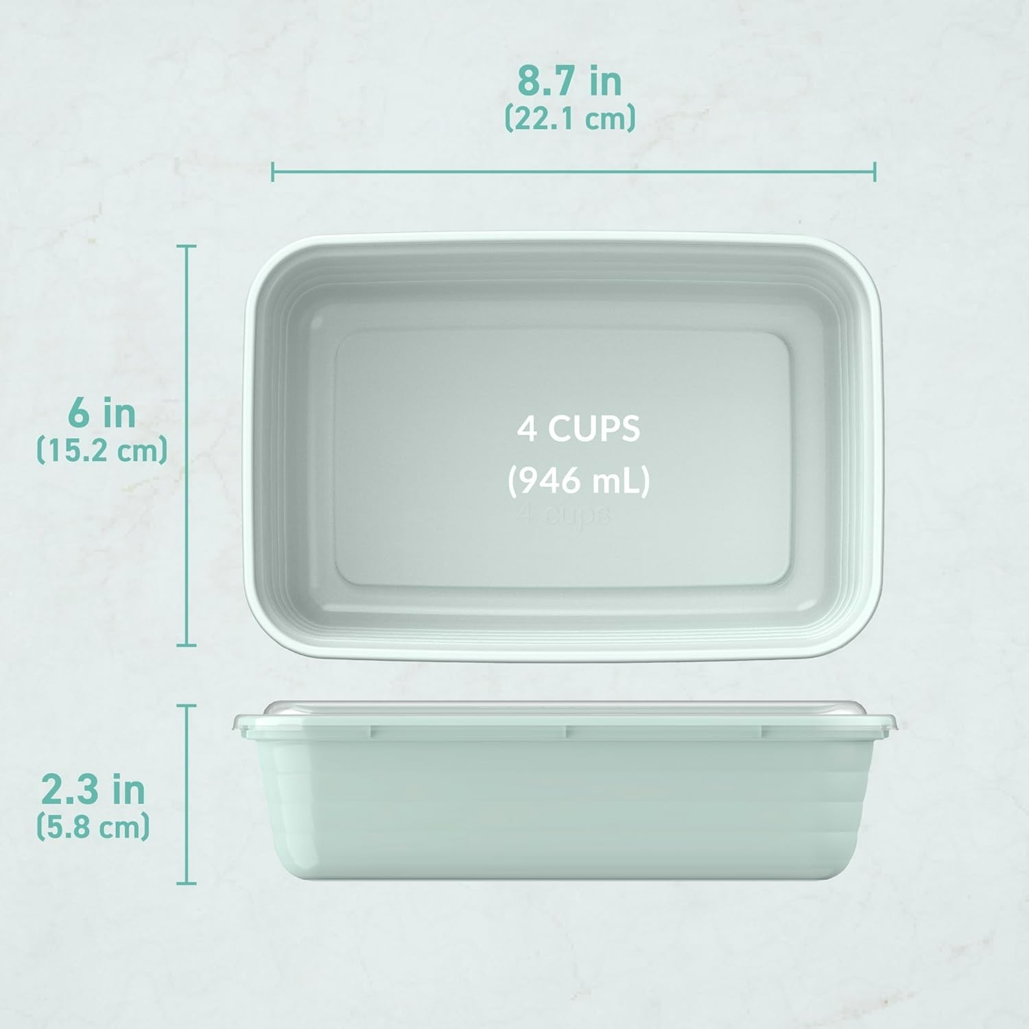 Prep – 20-Piece 1-Compartment Reusable Meal Prep Containers with Lids, PFAS &…