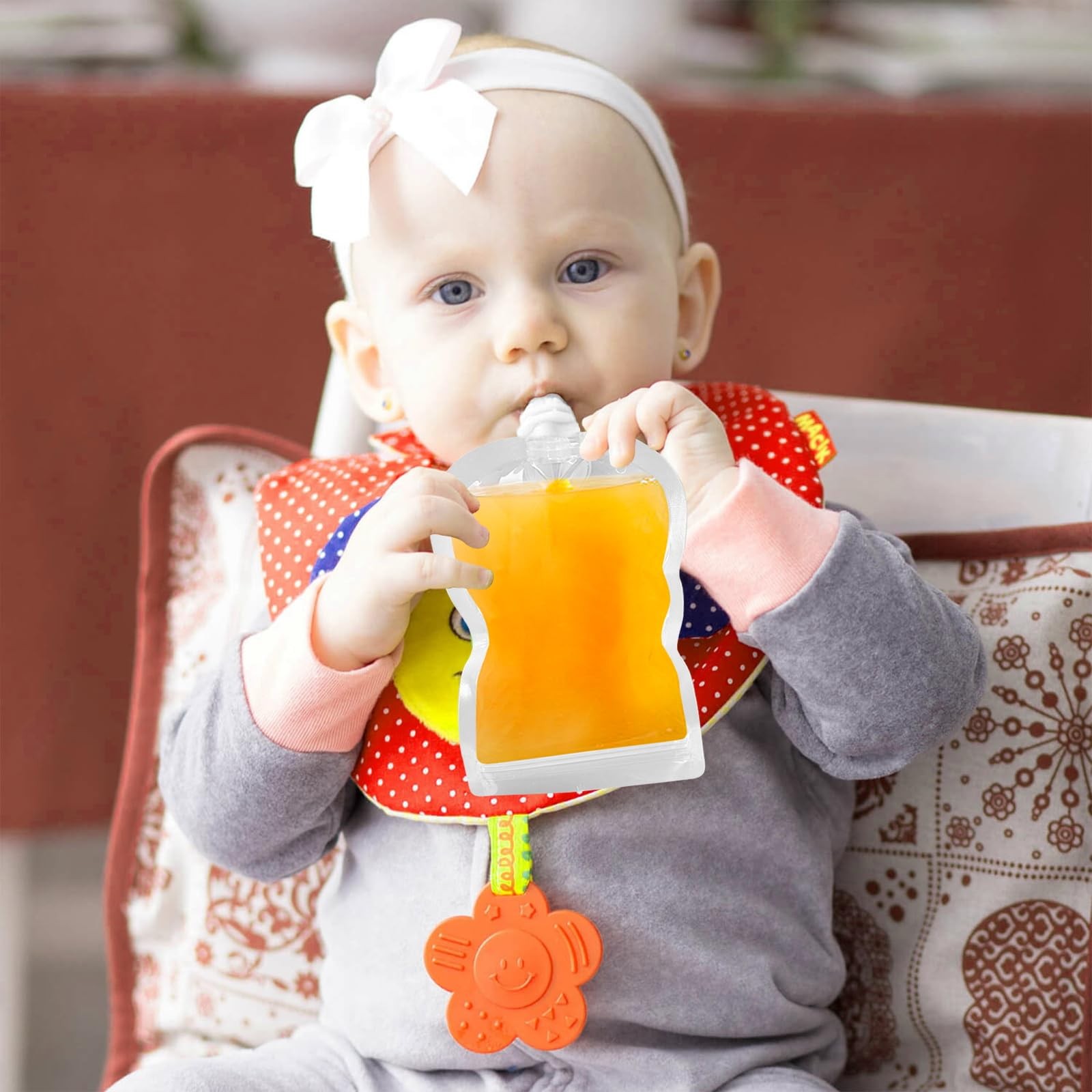 6PCS Reusable Baby Food Pouches Filler Kit Baby Food Pouch Maker for Applesau…