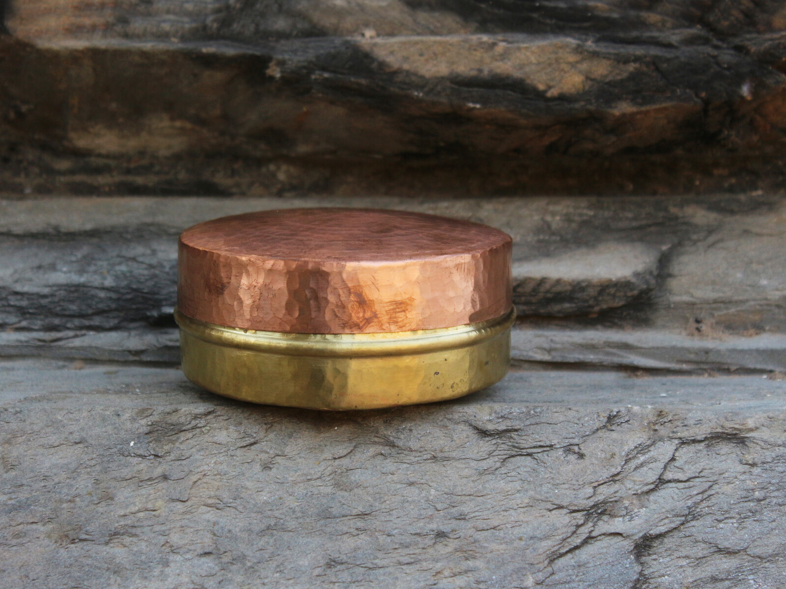 Handmade Pure Brass Spice Box Trinket Holder Canister Container 400 ml