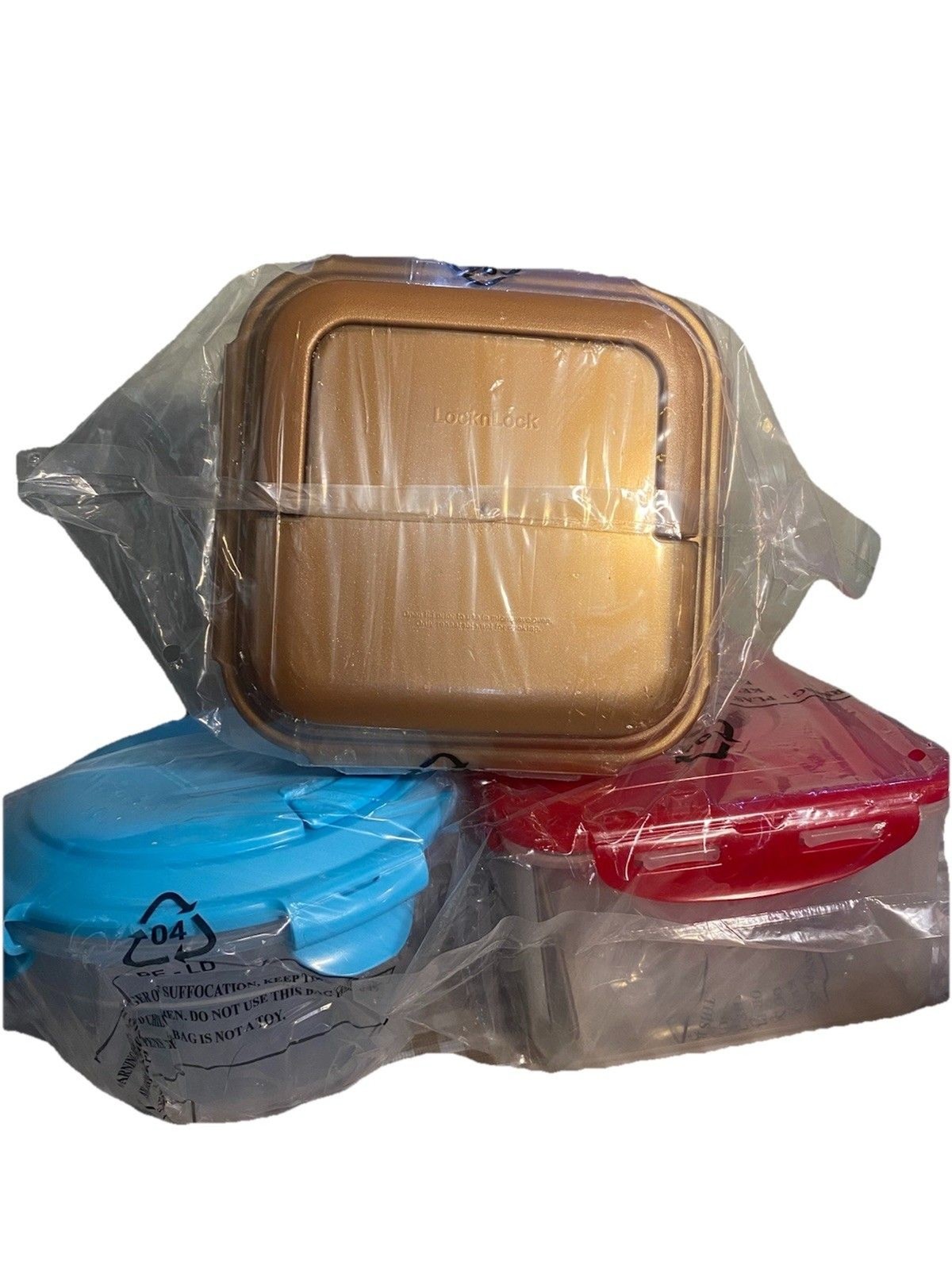 Lock N Lock Tupperware. 3pc Set. Square, Round And Rectangle. New In Plastic.