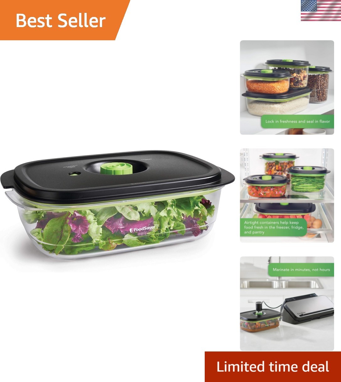 10-Cup Vacuum Containers: Airtight Seal for Freshness & Quick Marinating