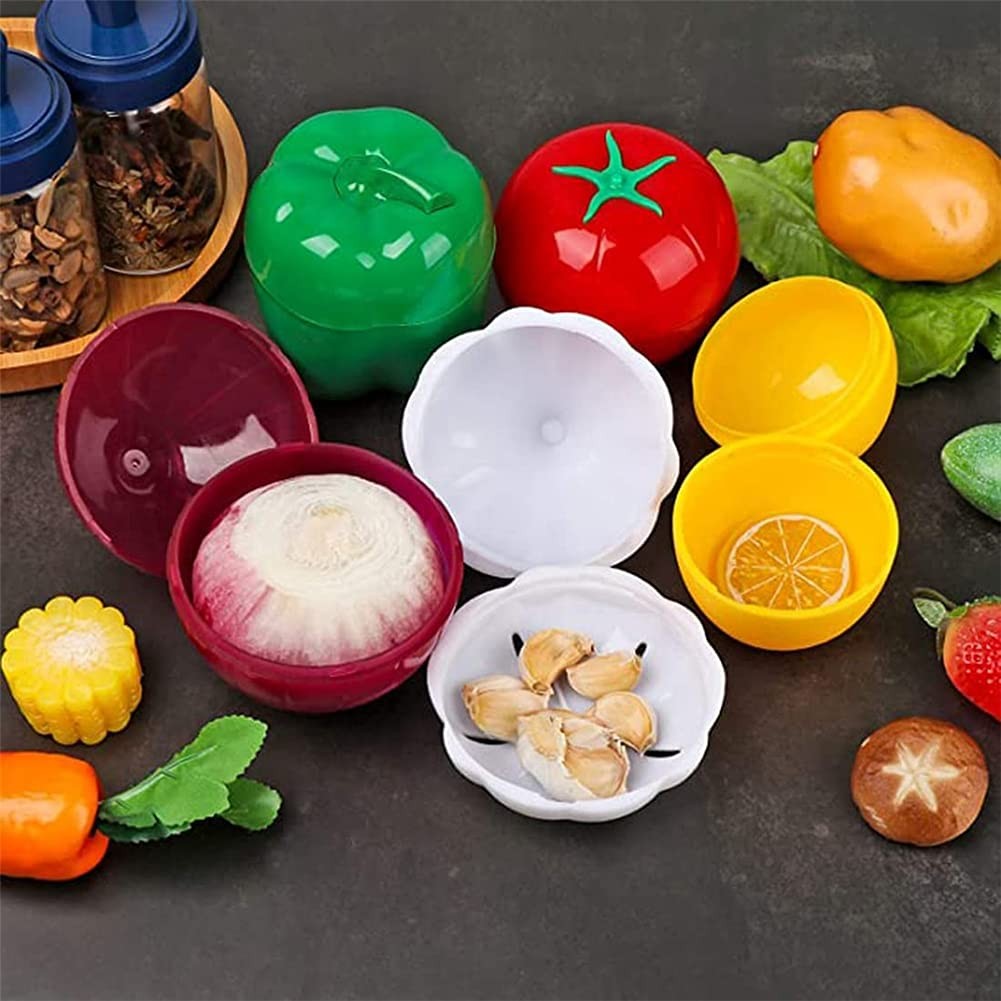 LICHMA 5pcs Plastic Vegetable Storage Box Lemon Onion Tomato Green 5Pcs