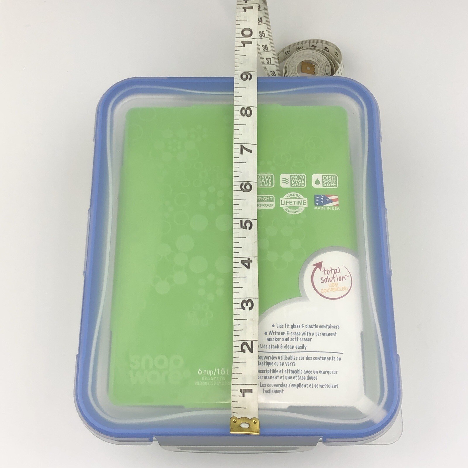 Pyrex Snapware 6-Cup Rectangle Glass Storage Dish with Clear Blue Lid Snap Ware