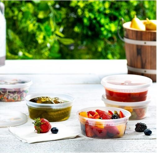 Extra Heavy Duty 240 Pack 8oz Deli Food/Soup Plastic Containers w/ Lids 1 case
