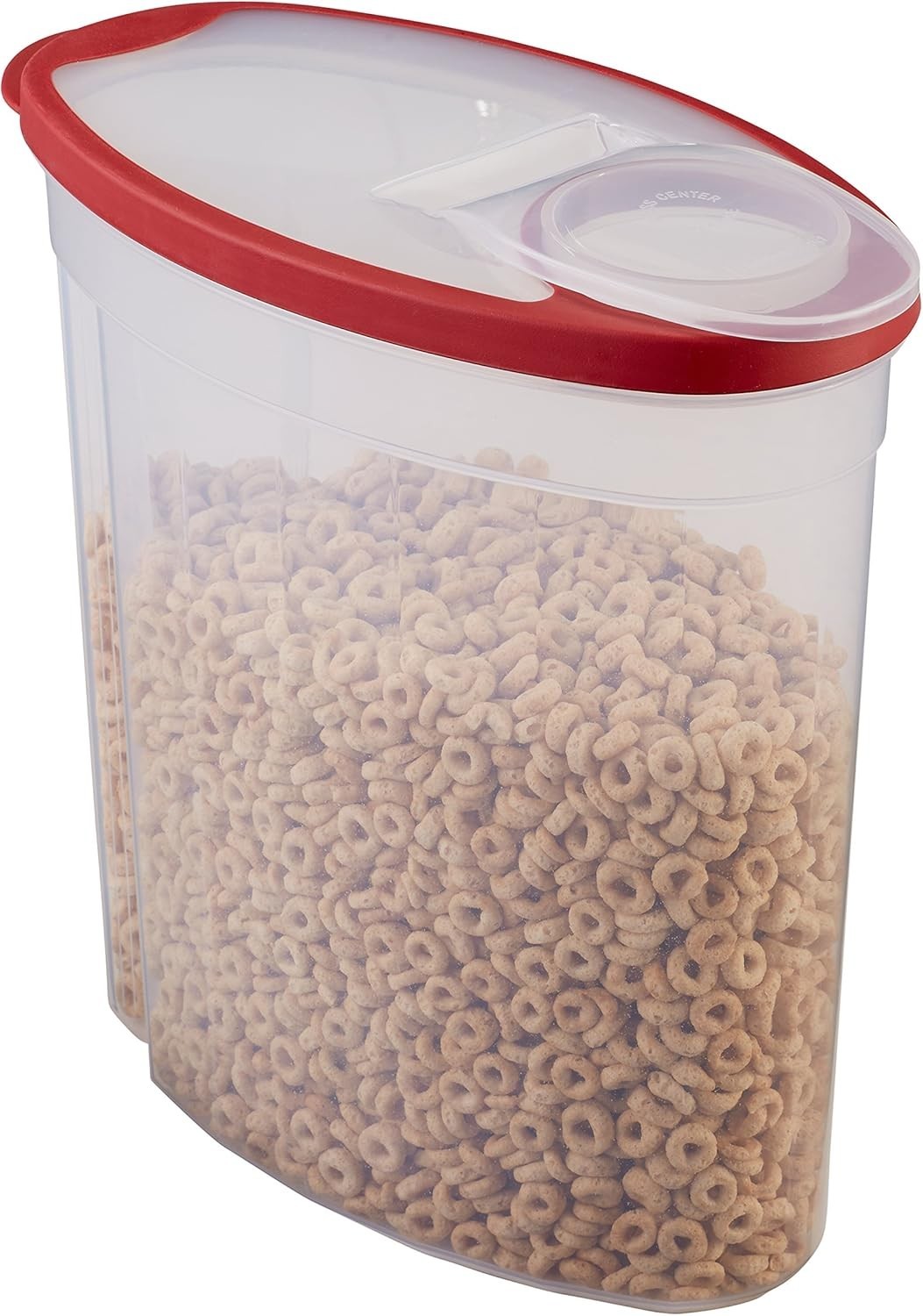 1.5 Gallon Clear Cereal Container with Red Lid Food Storage Bulk Foods Keeper