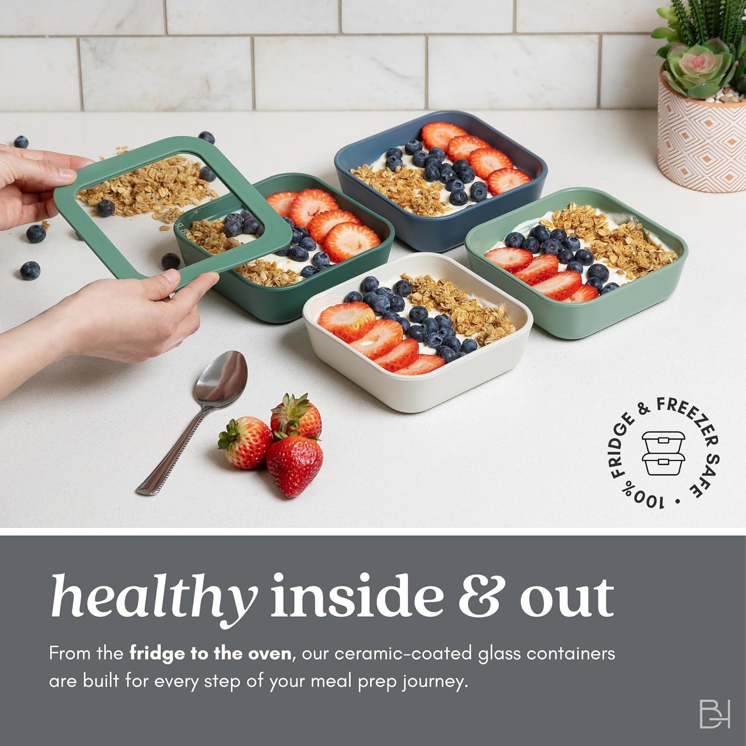 Ceramic Coated Glass Food Storage Containers 10 Piece